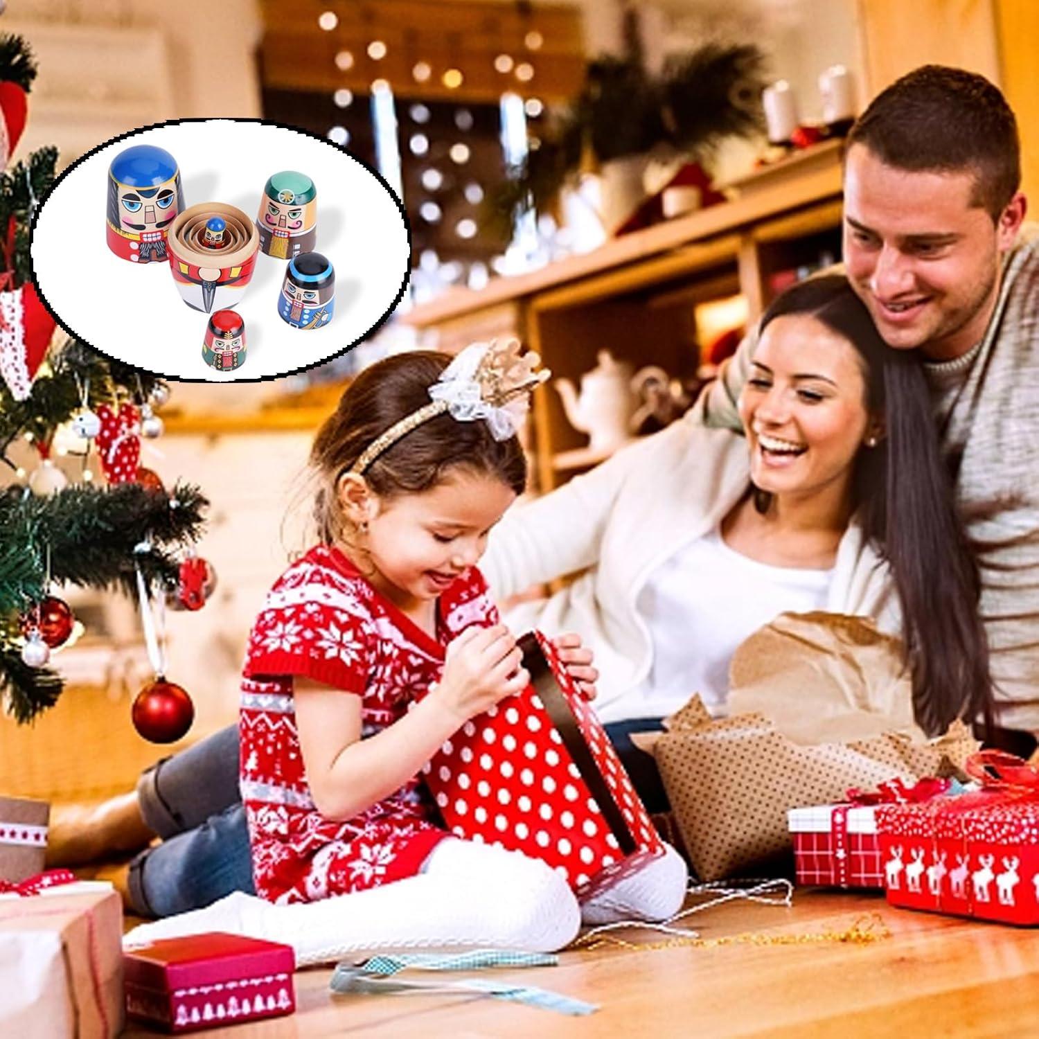 Muñecas Matryoshka de Madera Cascanueces - Juguetes Apilables