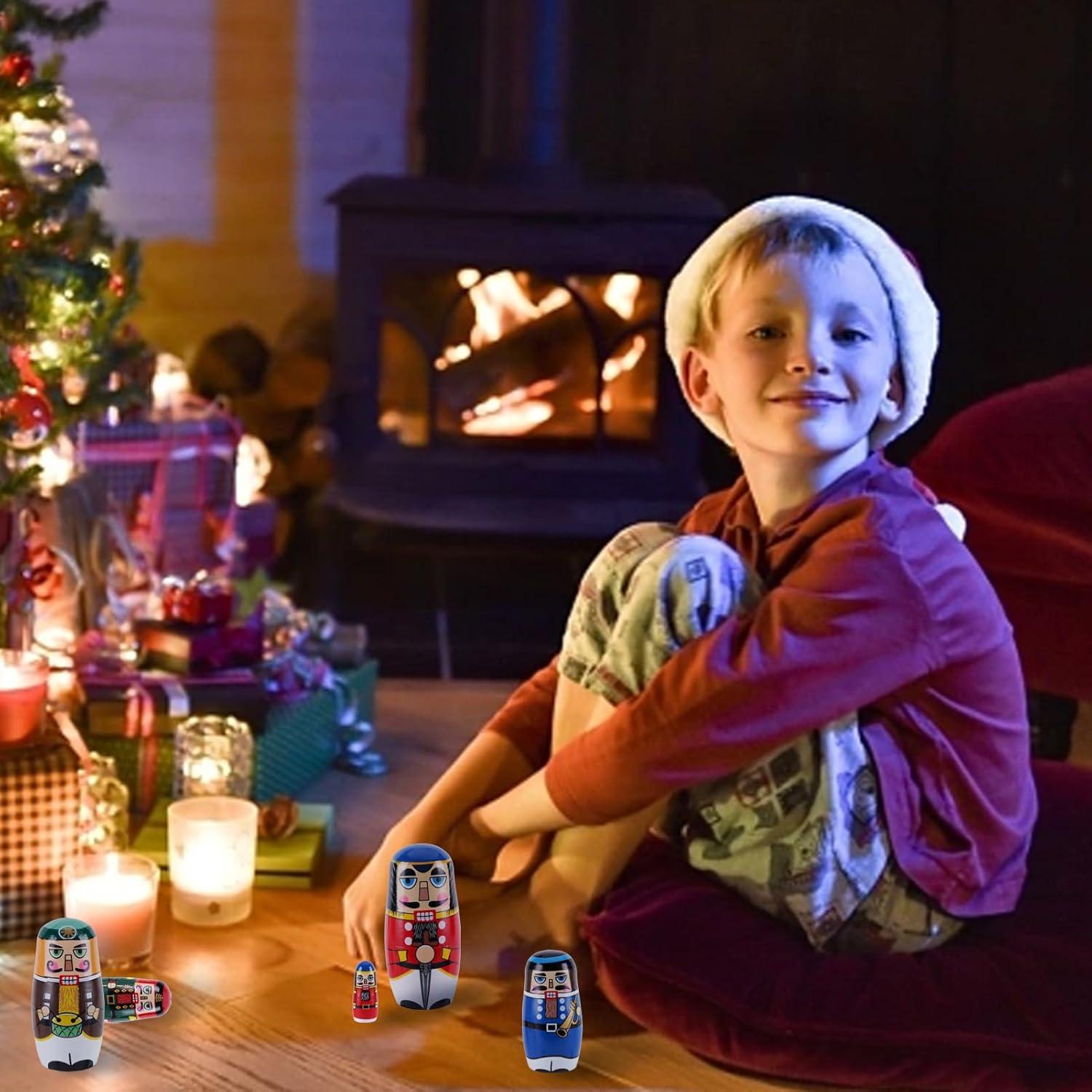 Muñecas Matryoshka de Madera Cascanueces - Juguetes Apilables