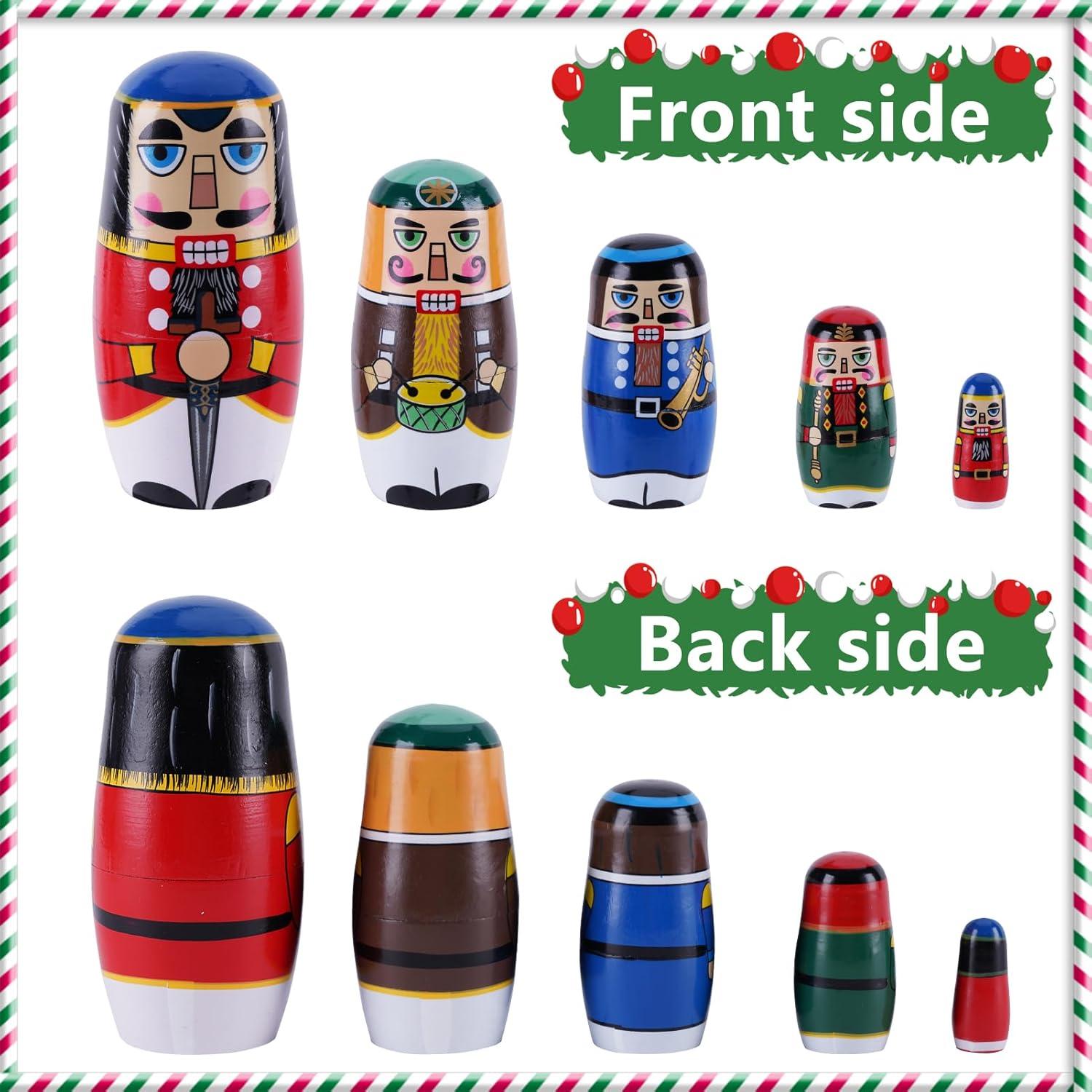 Muñecas Matryoshka de Madera Cascanueces - Juguetes Apilables