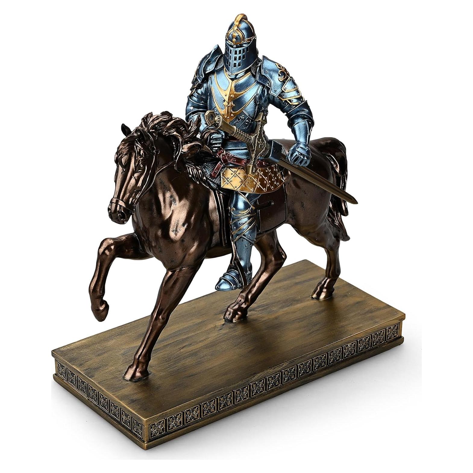 Estatua Caballero Guerrero HDMbigmi Azul 26.9x30cm