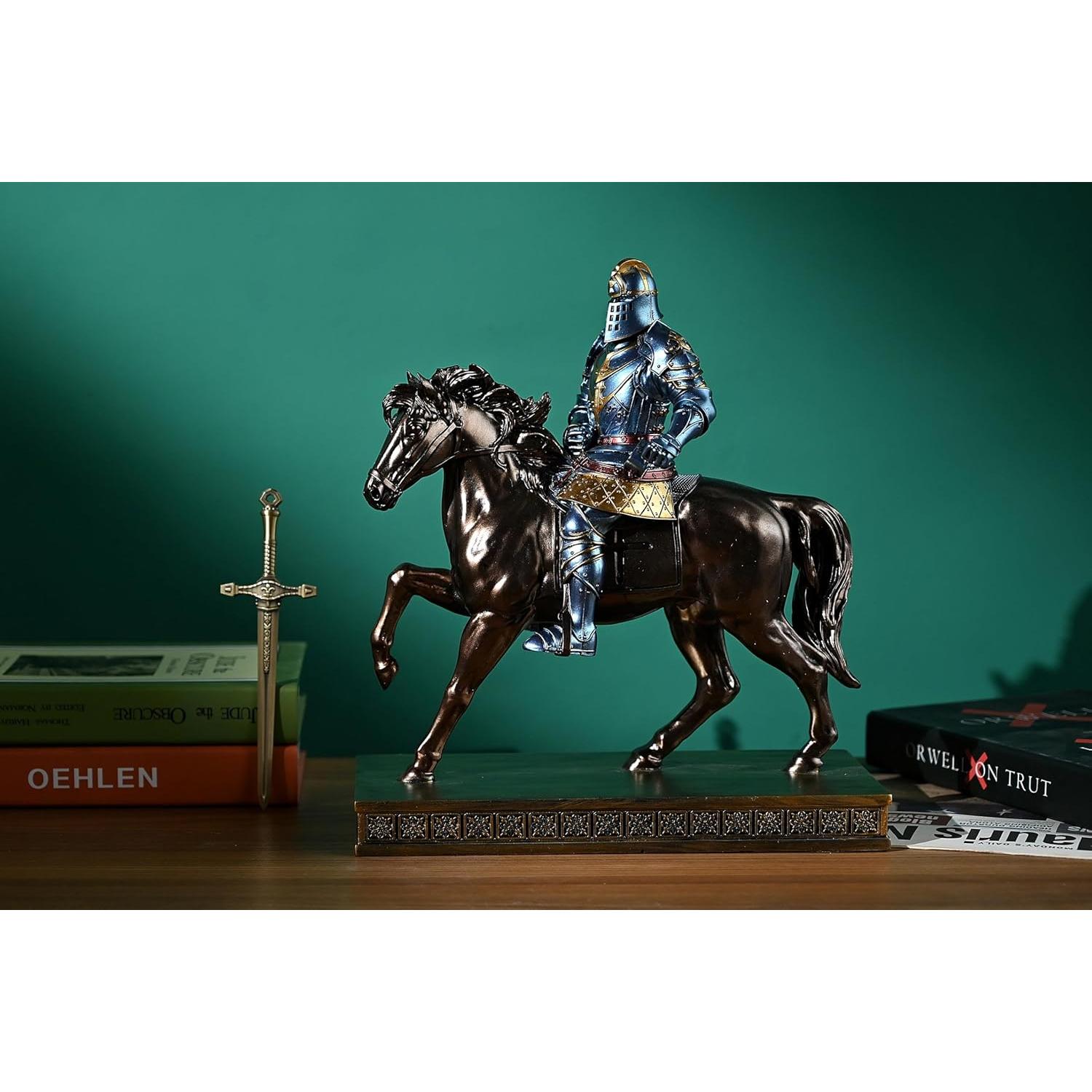 Estatua Caballero Guerrero HDMbigmi Azul 26.9x30cm