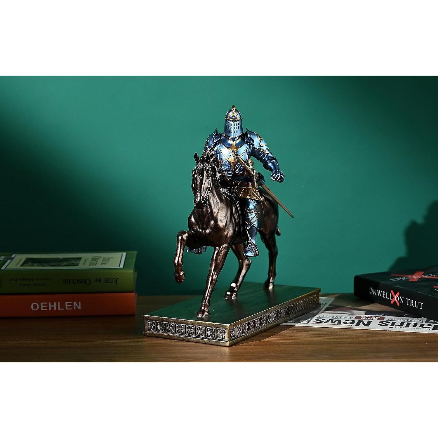 Estatua Caballero Guerrero HDMbigmi Azul 26.9x30cm