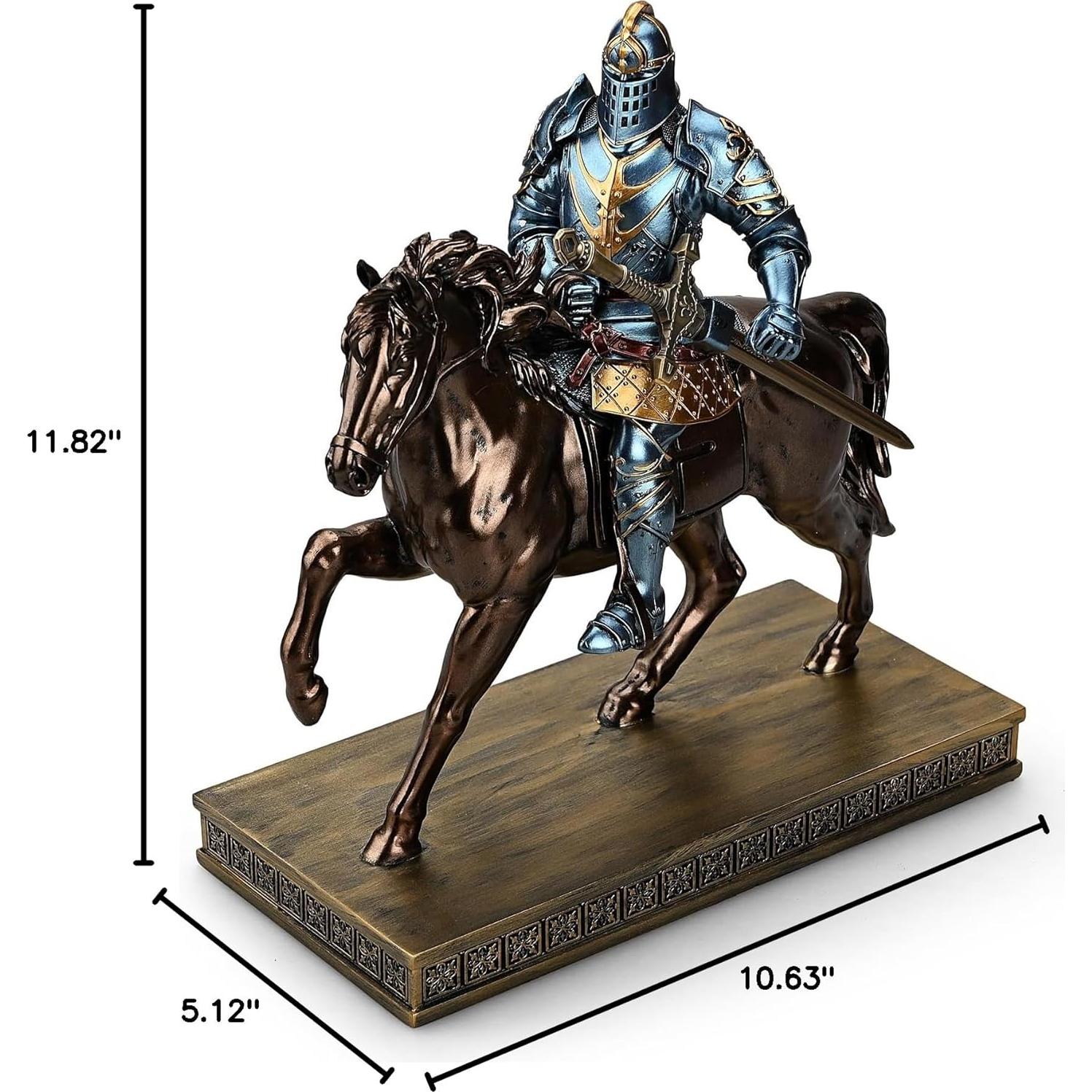 Estatua Caballero Guerrero HDMbigmi Azul 26.9x30cm