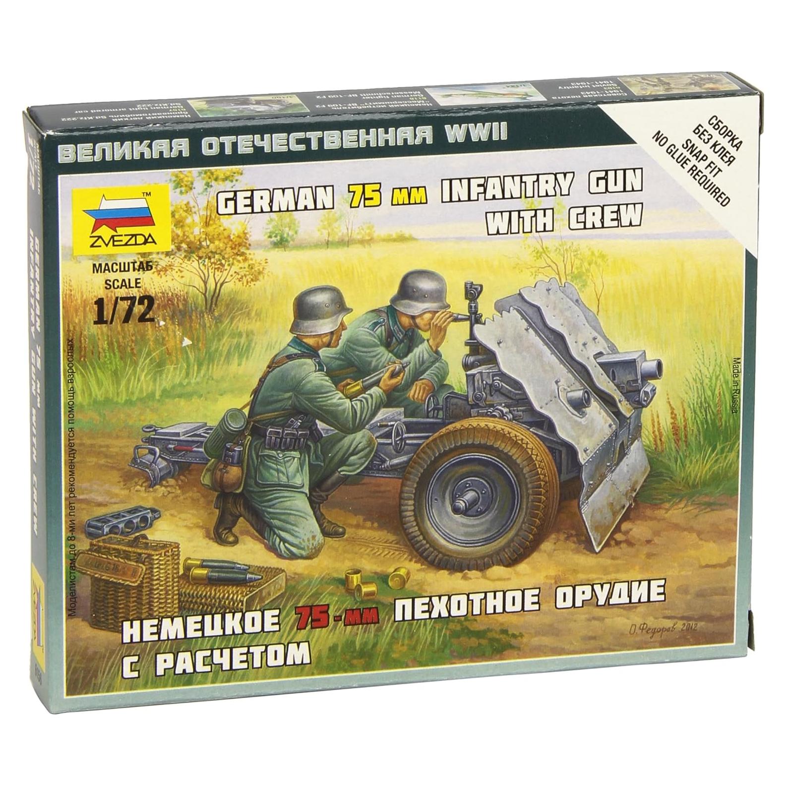 Kit de Modelo Zvezda Artillería Alemana 75mm 1/72