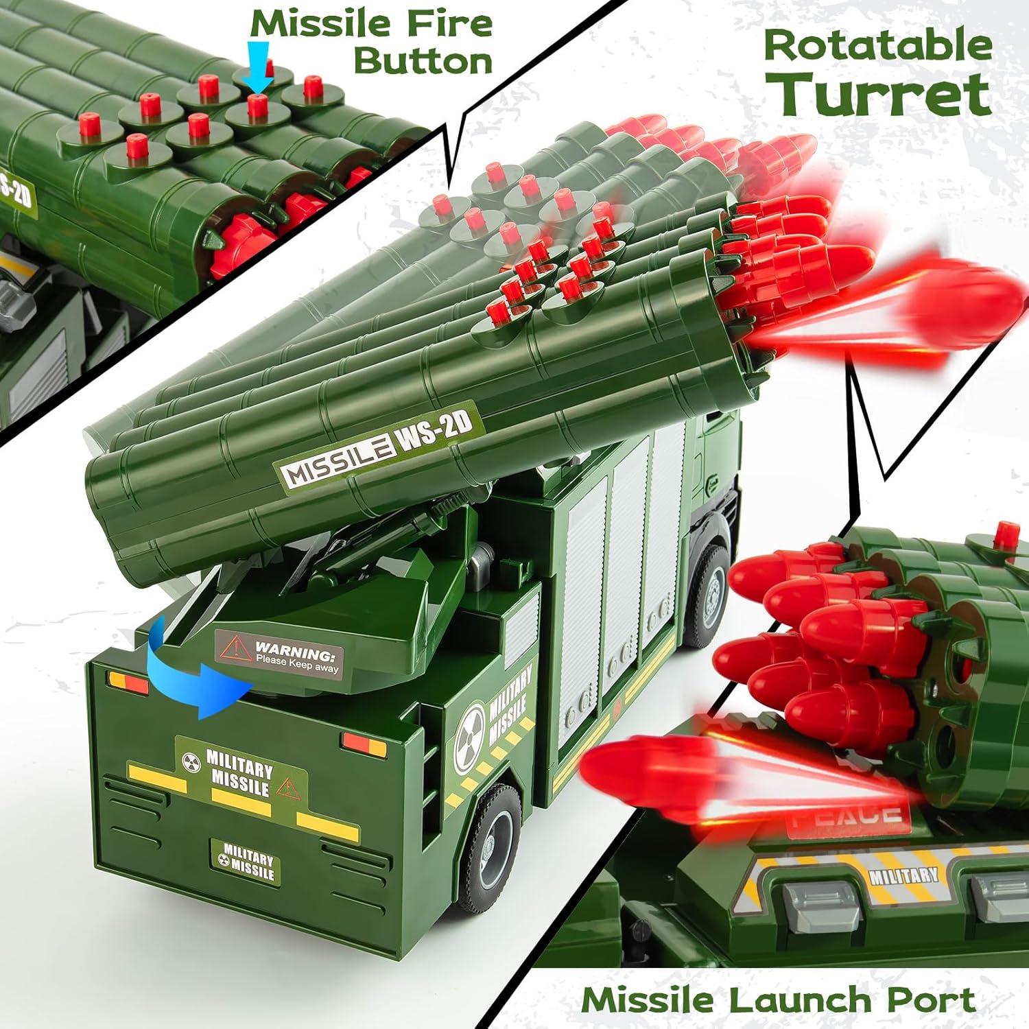 Camión Militar con 8 Misiles y 6 Mini Juguetes - Shenzhen Tubaosiji