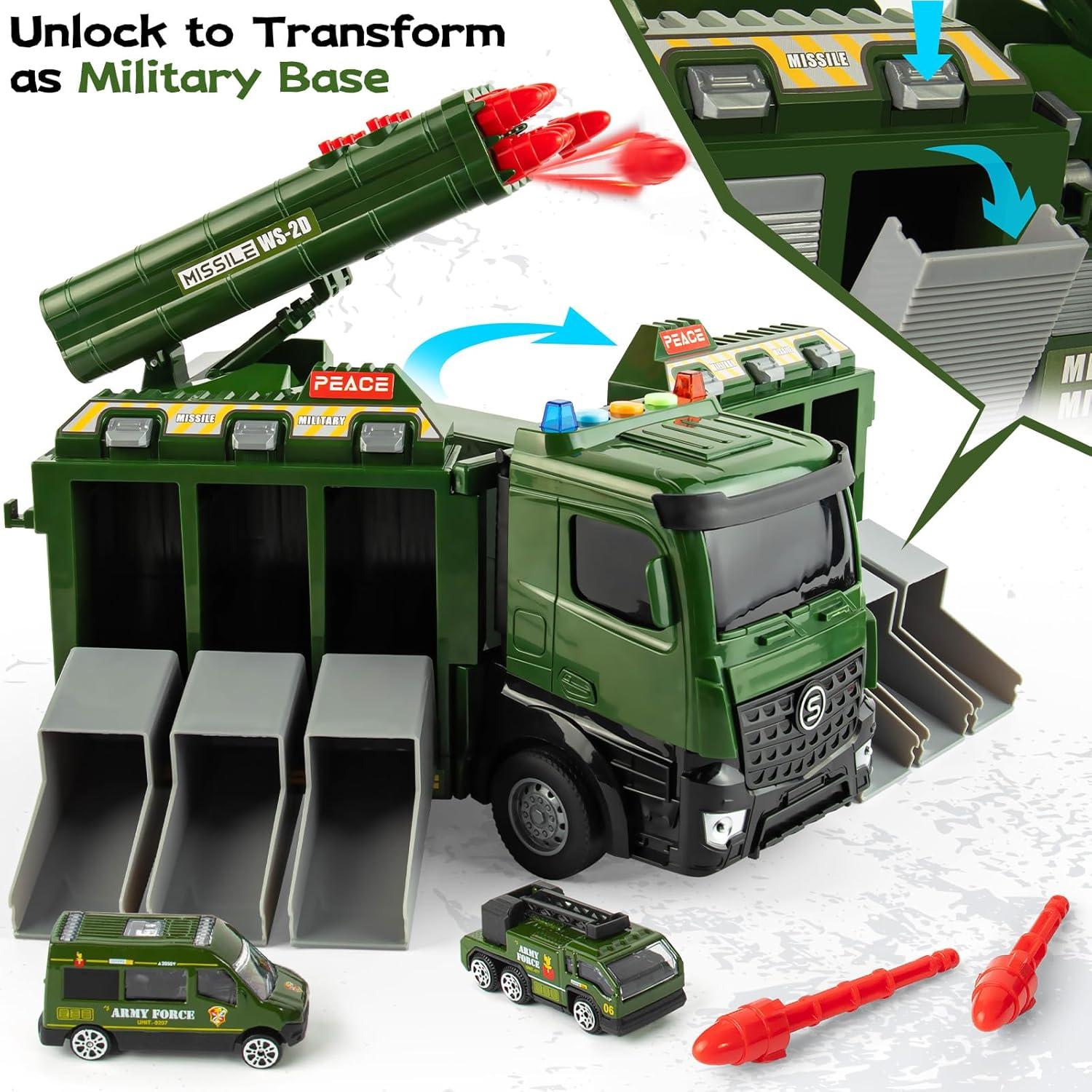 Camión Militar con 8 Misiles y 6 Mini Juguetes - Shenzhen Tubaosiji
