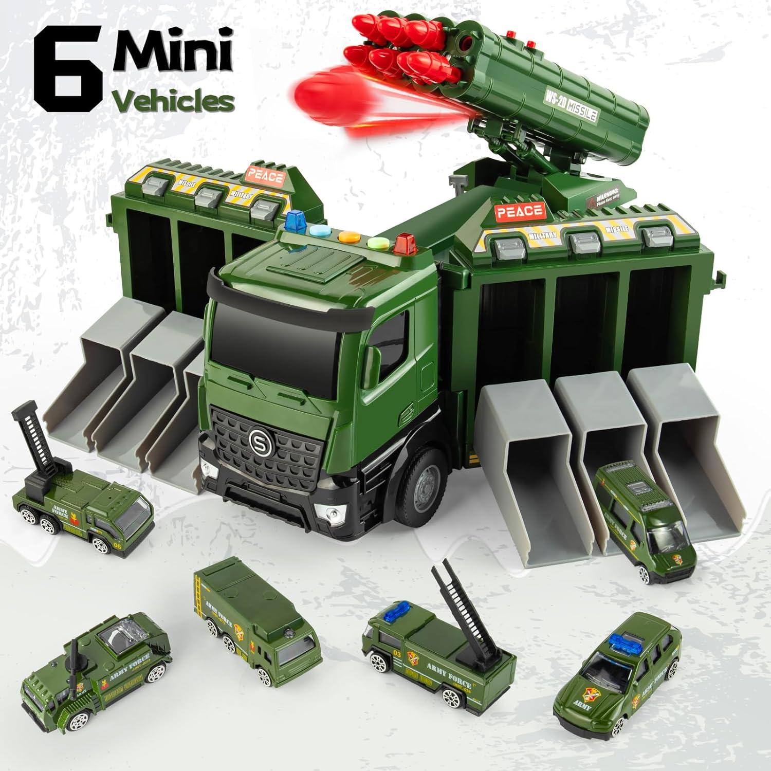 Camión Militar con 8 Misiles y 6 Mini Juguetes - Shenzhen Tubaosiji