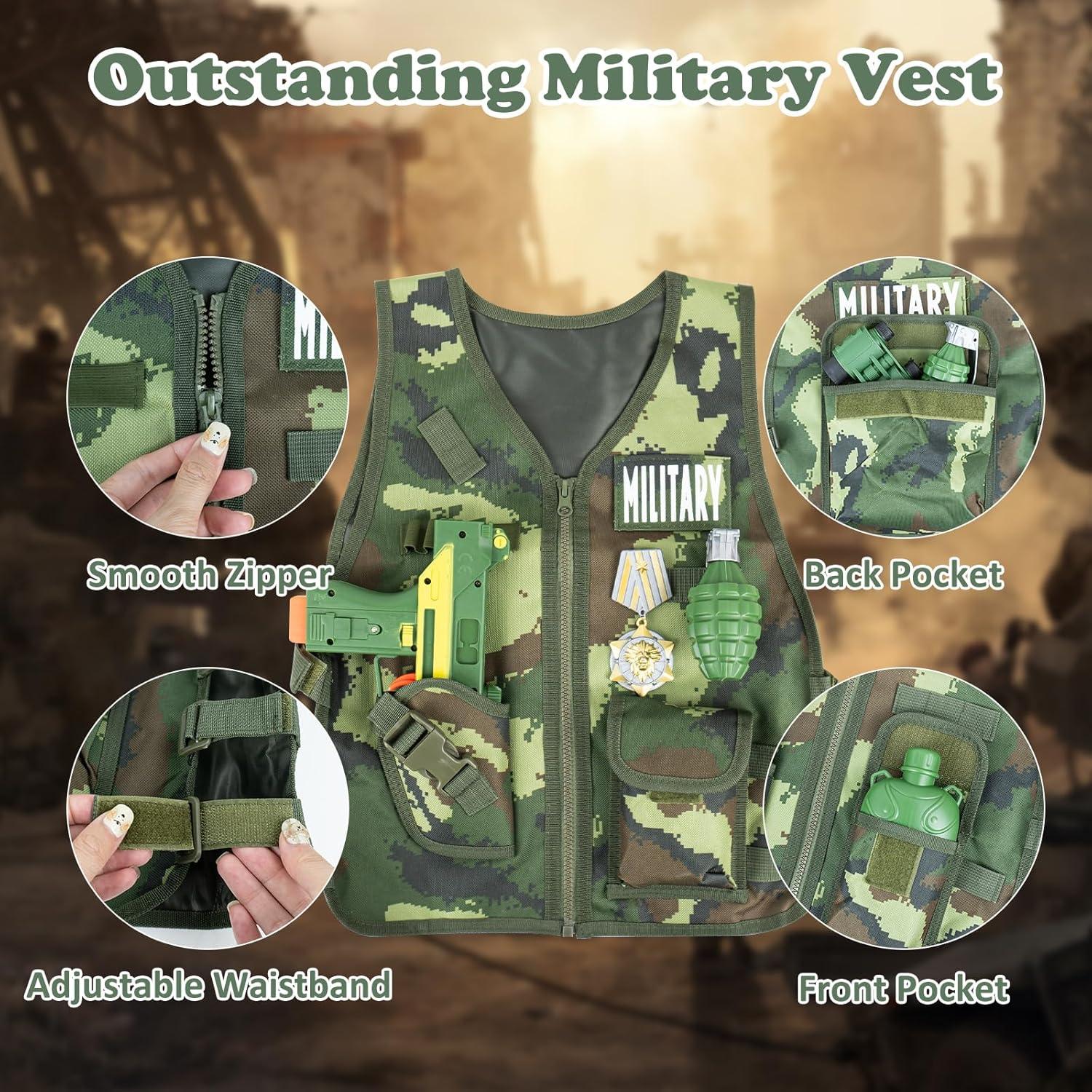 Disfraz de Ejército para Niños XY con Chaleco y Accesorios