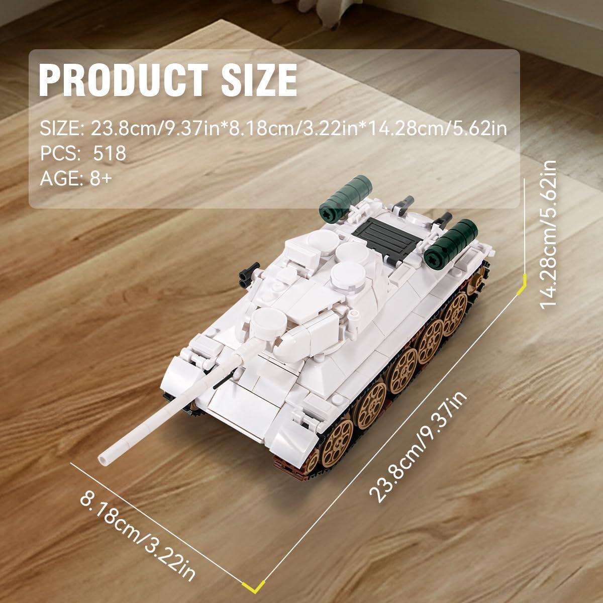 Tanque de Construcción DAHONPA T-34 Blanco 518 Piezas