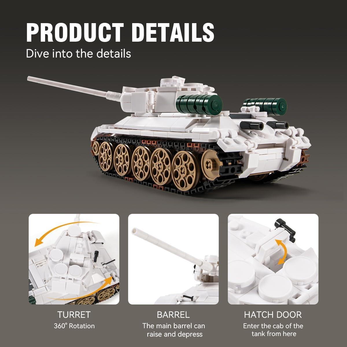 Tanque de Construcción DAHONPA T-34 Blanco 518 Piezas