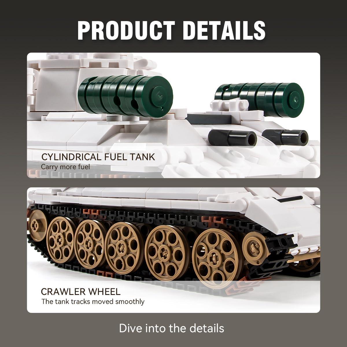 Tanque de Construcción DAHONPA T-34 Blanco 518 Piezas