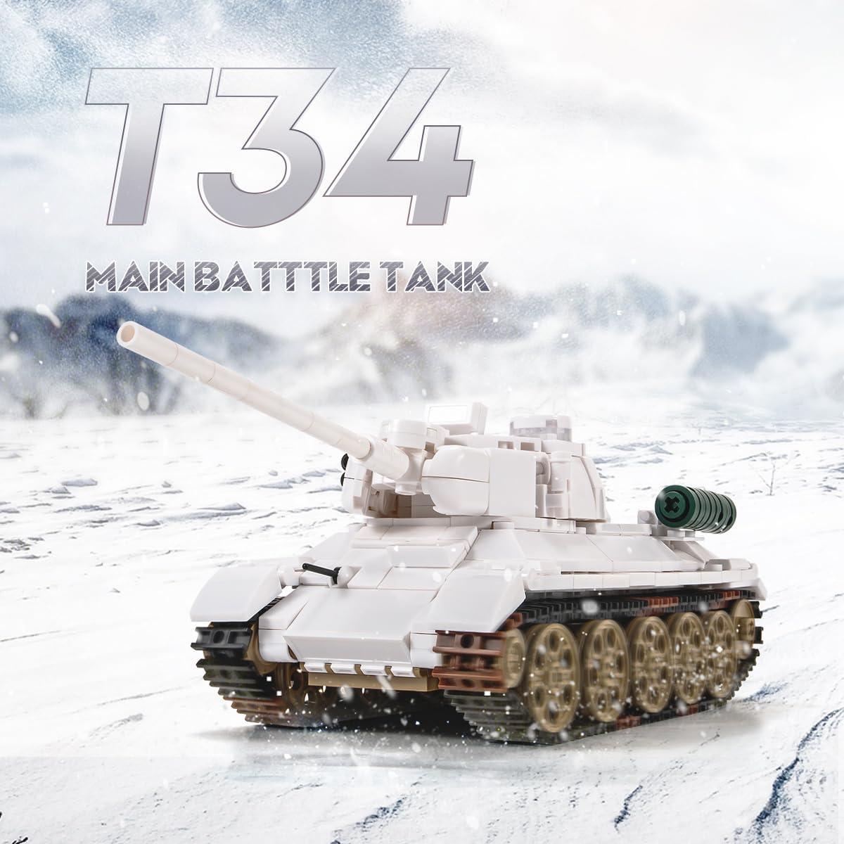Tanque de Construcción DAHONPA T-34 Blanco 518 Piezas