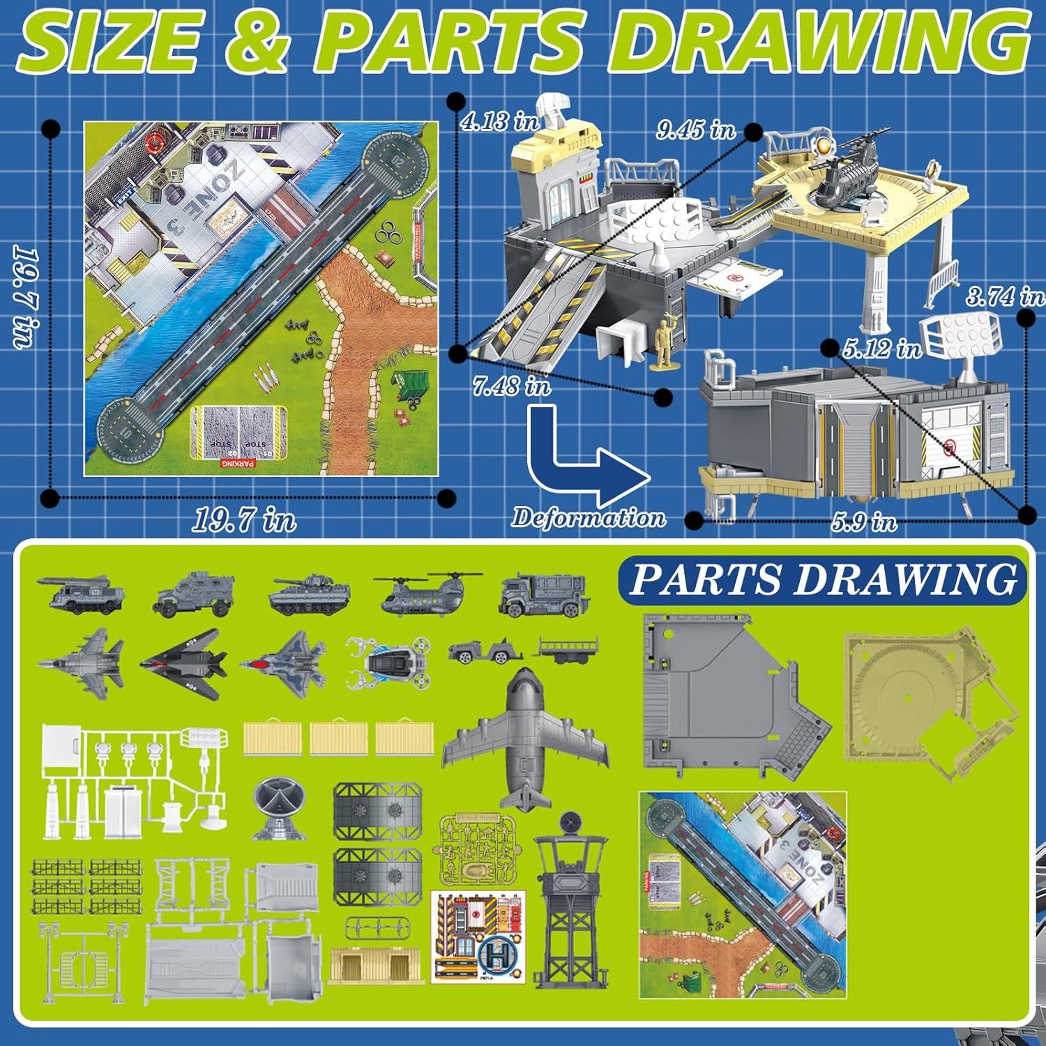 Juego de Juguetes de Base Militar Frontoytall 28 PCS