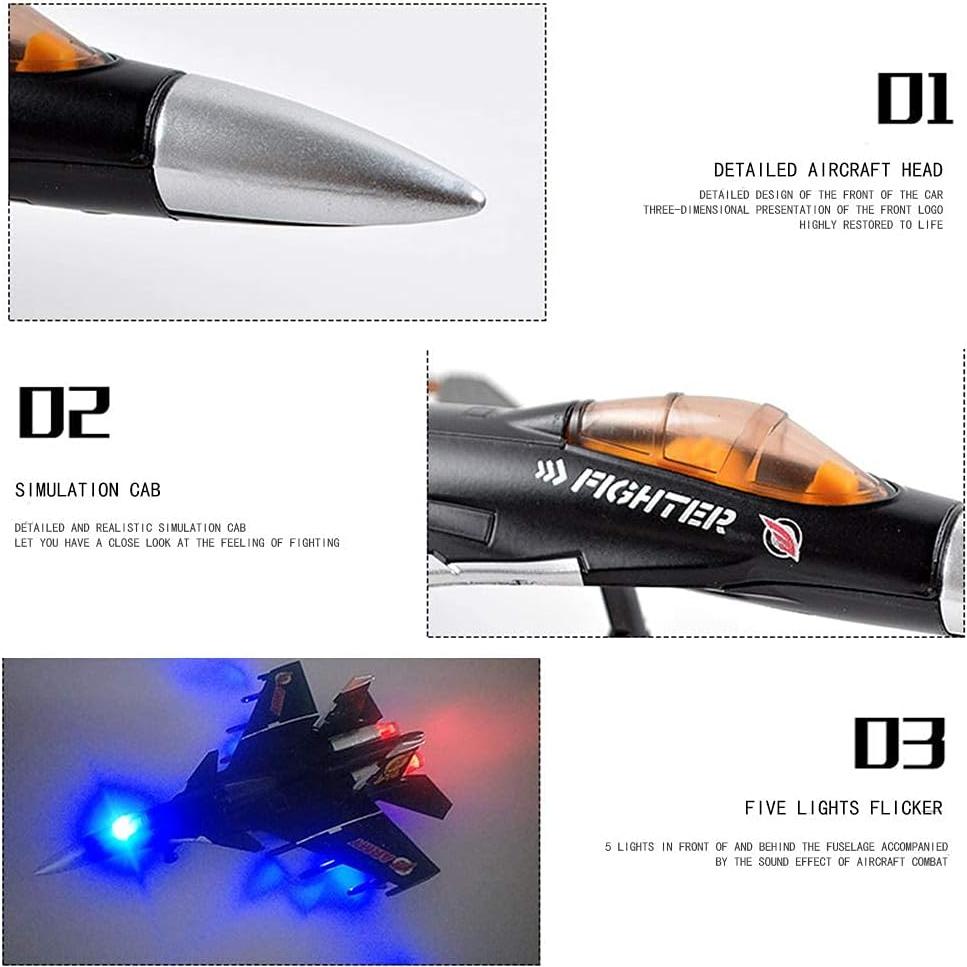 Avión de Combate HSOMiD con Luces y Sonidos - 26.2x19.8cm