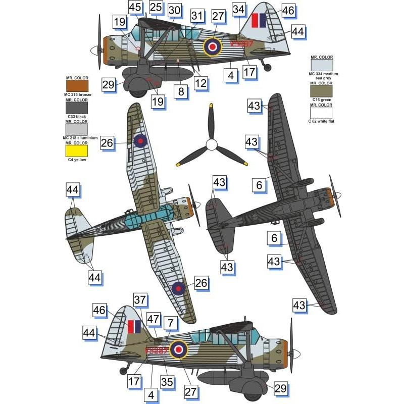 Kit de Modelo de Plástico Dora Wings Lysander Mk.III 1/72