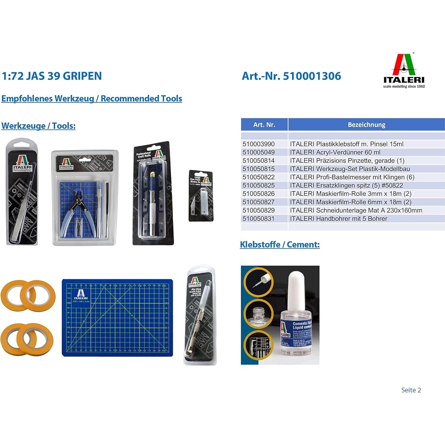 Modelo de avión Italeri Jas 39 Gripen 1:72 1306S