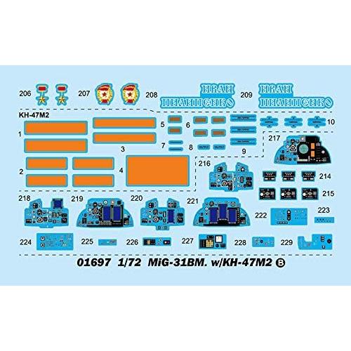 Kit de modelo plástico Trumpeter MiG-31BM 1:72 con KH-47M2
