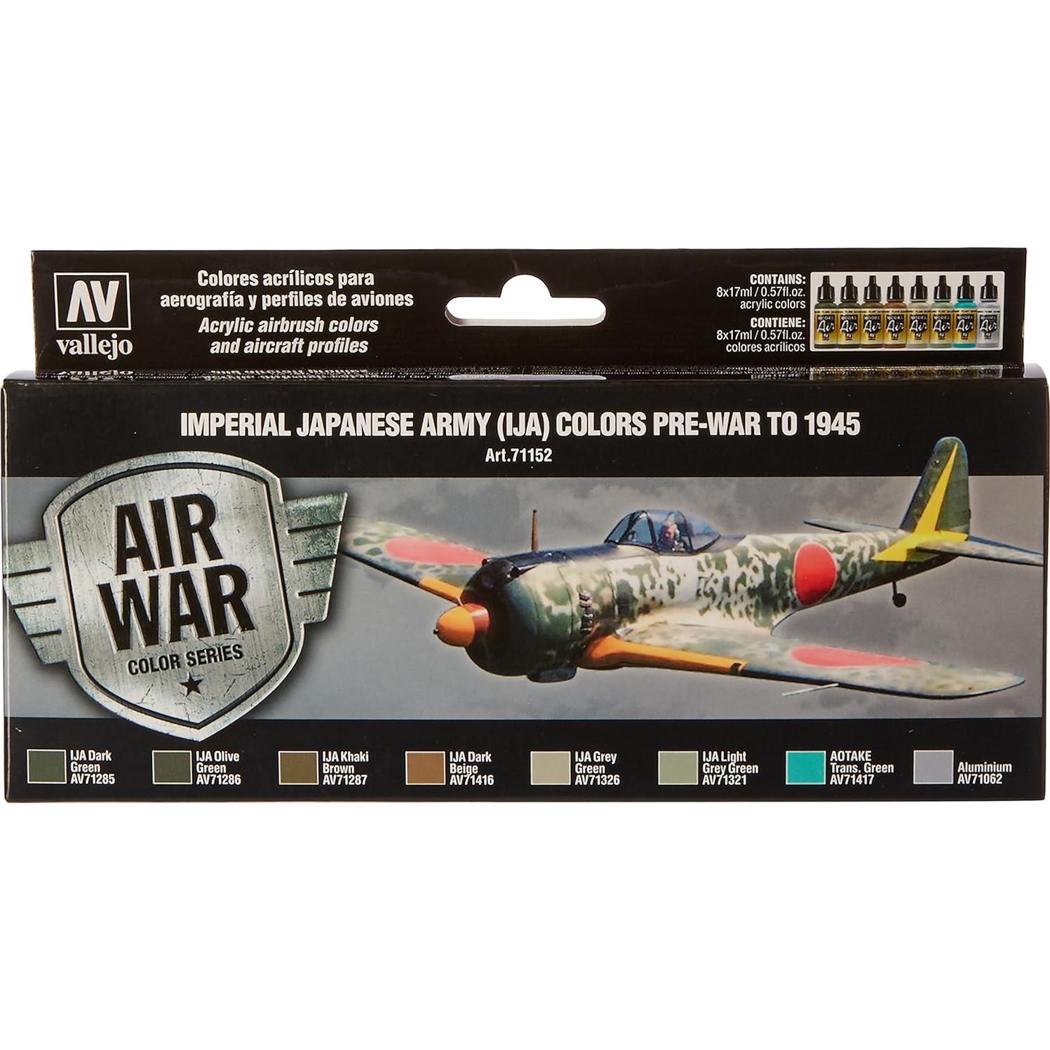 Set de pintura Vallejo IJA 8 colores 17ml para aeronaves