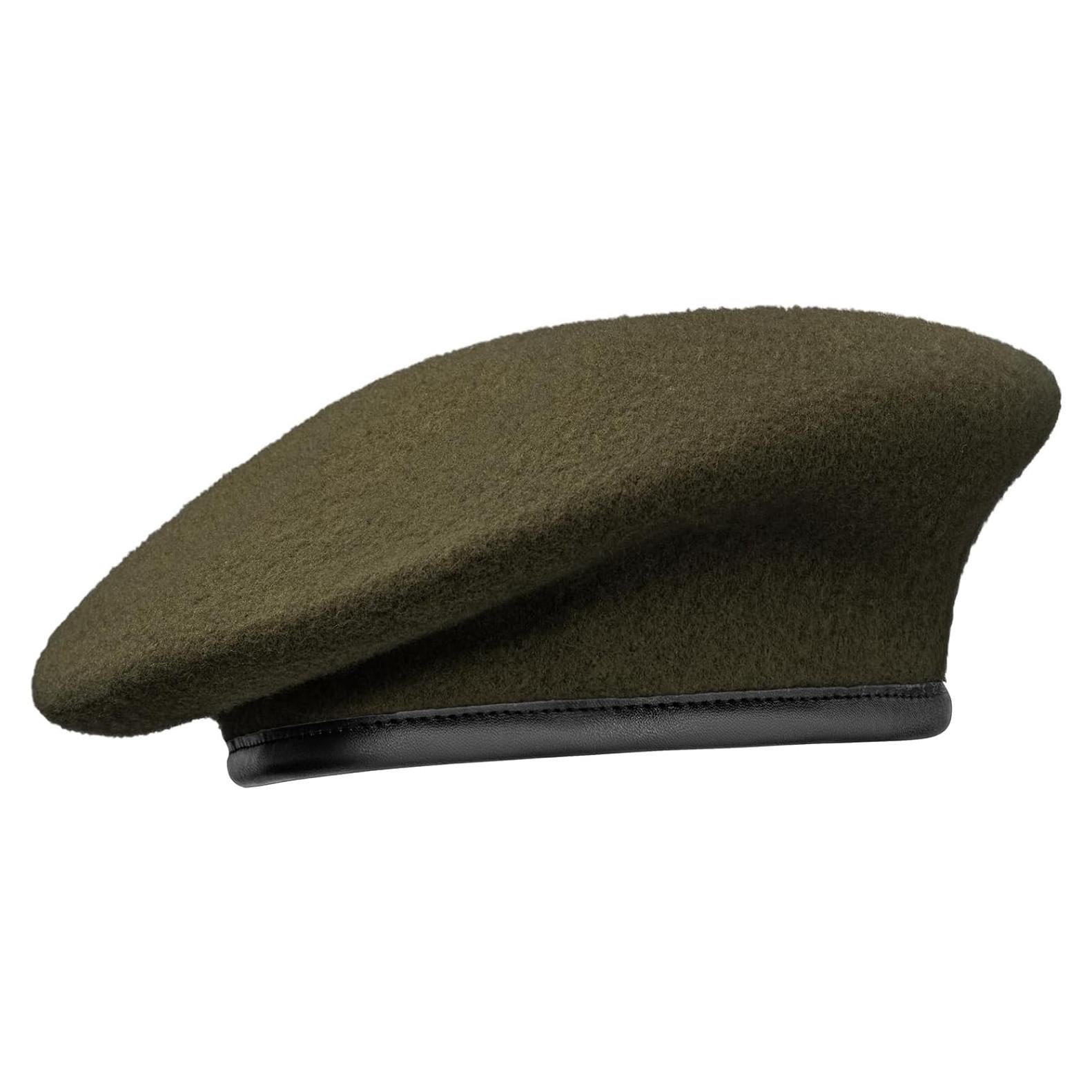 Boina Militar Gajaous Verde Ajustable 100% Lana para Hombres y Mujeres