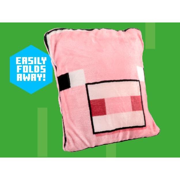 Manta Cojín 2-en-1 Paladone Minecraft Cerdo Rosa 120x150cm
