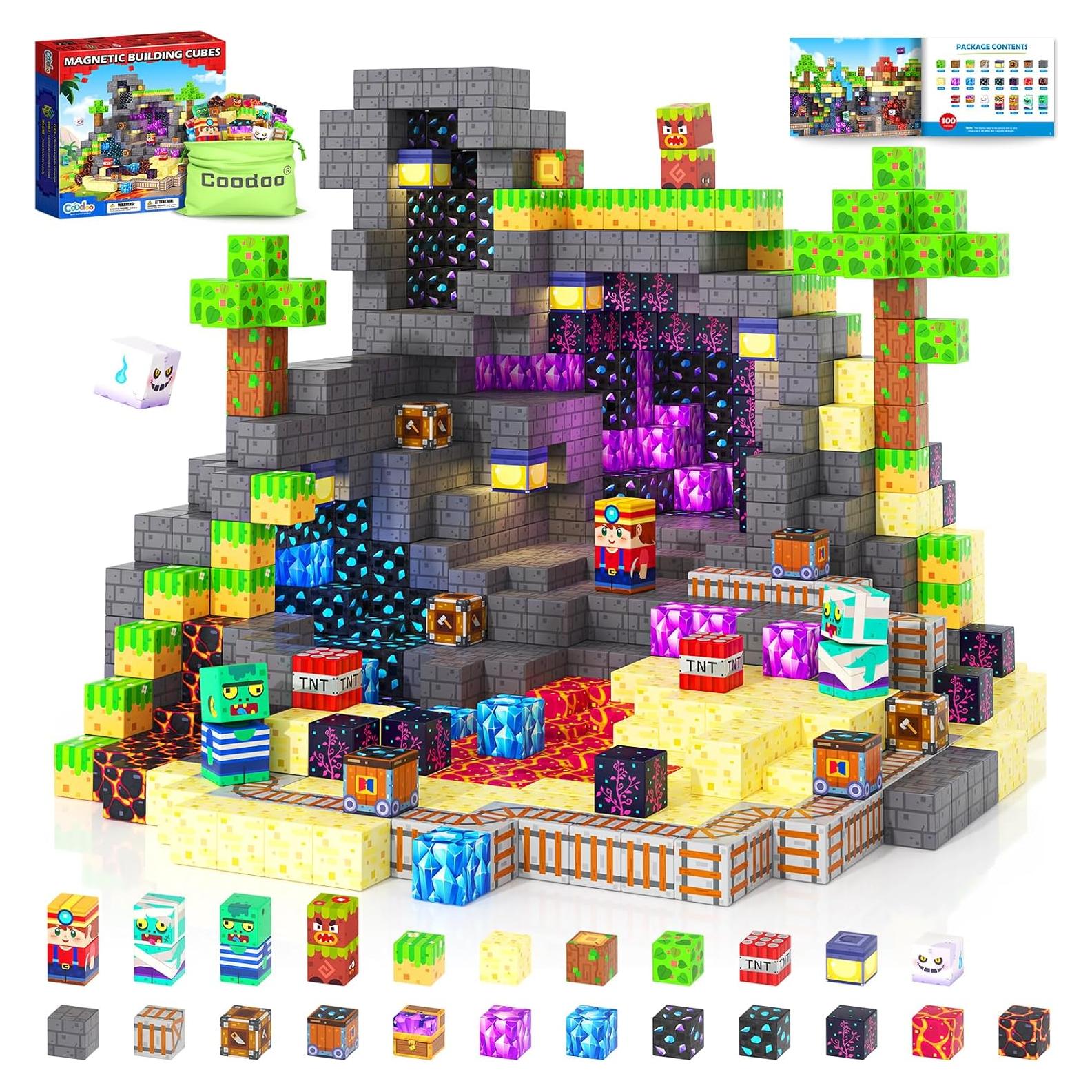 Bloques Magnéticos Coodoo 100 Piezas Juguete STEM 3+ Años