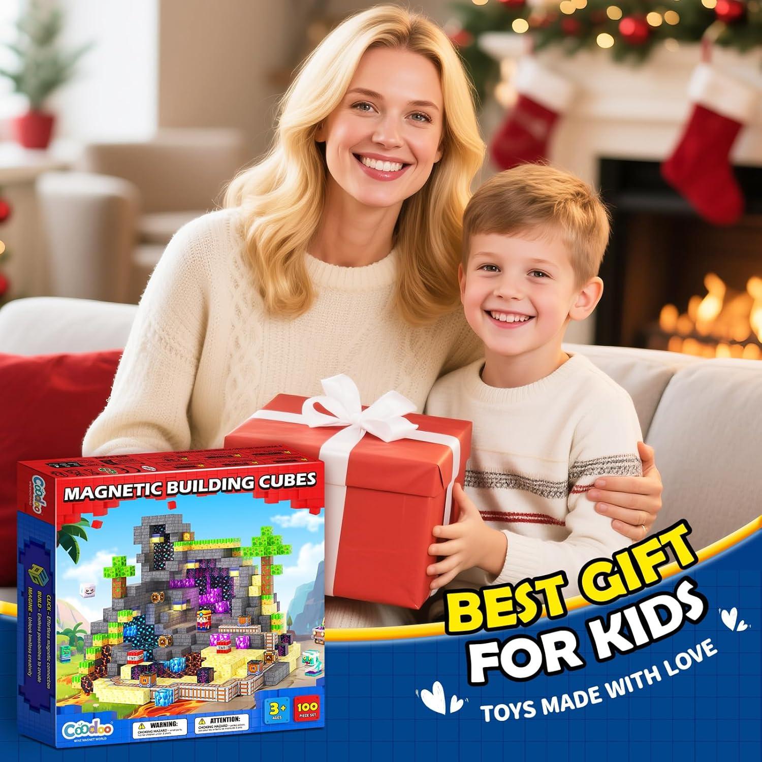 Bloques Magnéticos Coodoo 100 Piezas Juguete STEM 3+ Años