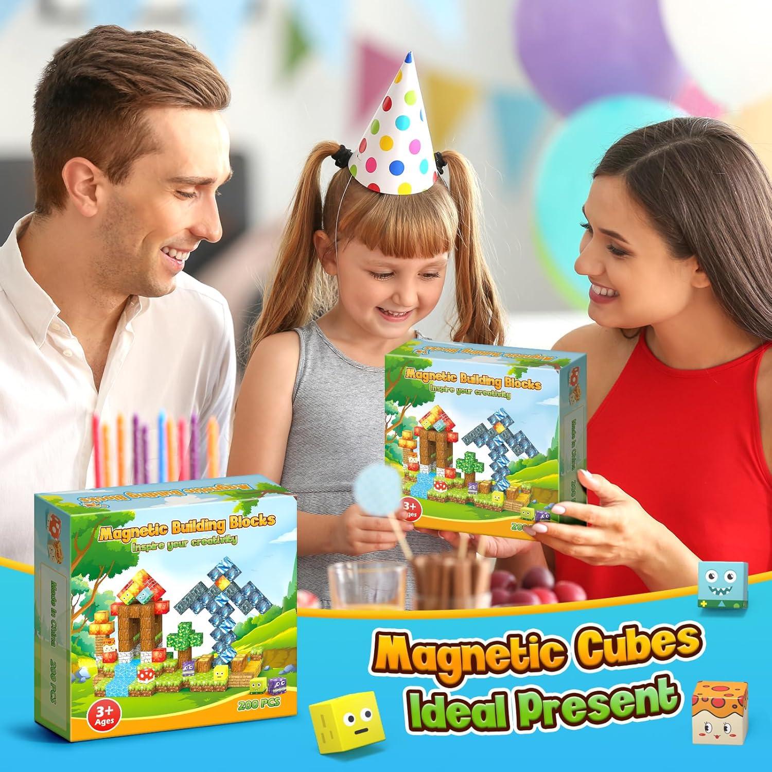 Set de 200 Bloques Magnéticos Xinzhoushihui - Juguetes Educativos para Niños 3+