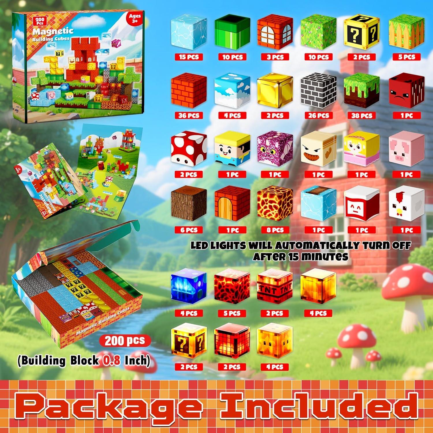 200 Bloques Magnéticos de Construcción Magnetopia - Juguete Educativo