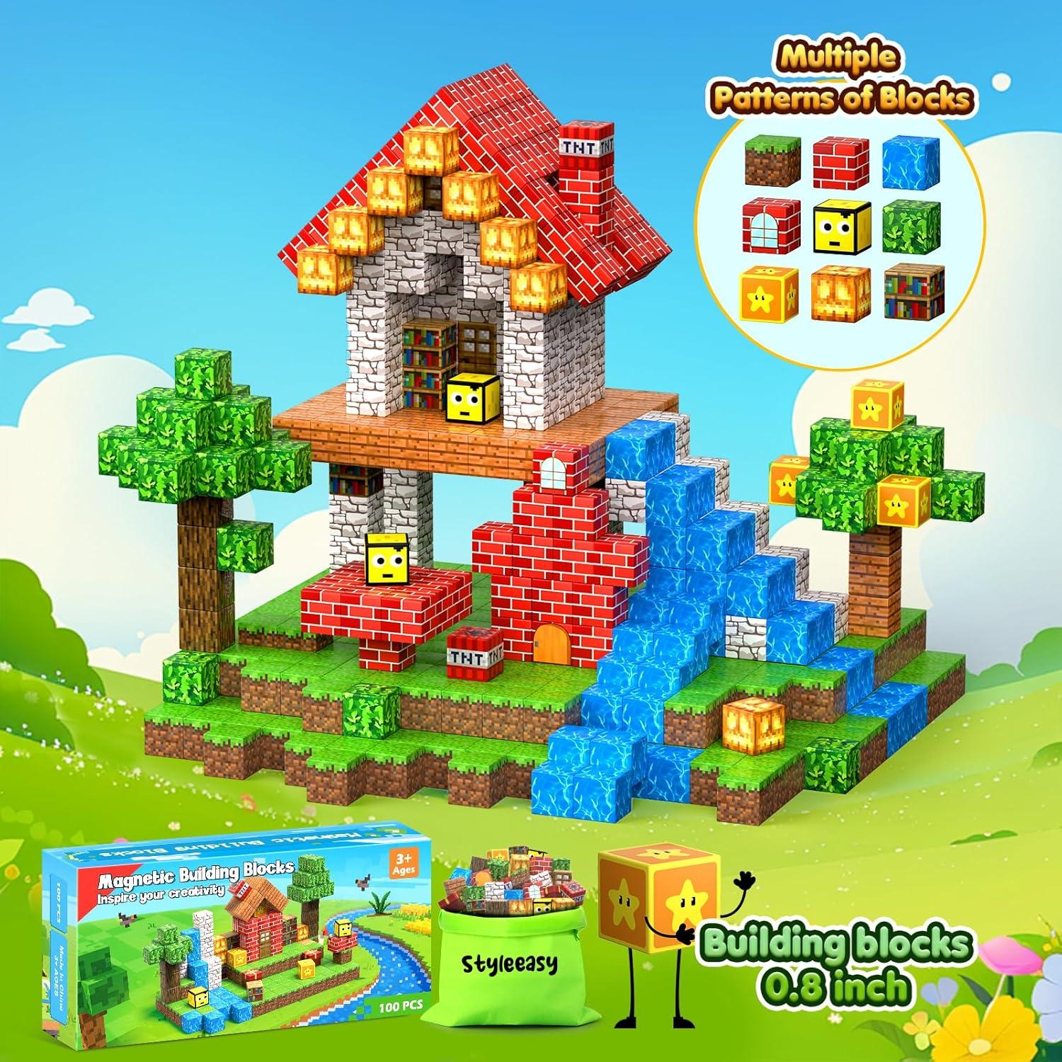 Set de 100 Bloques Magnéticos para Construcción - Juguetes STEM