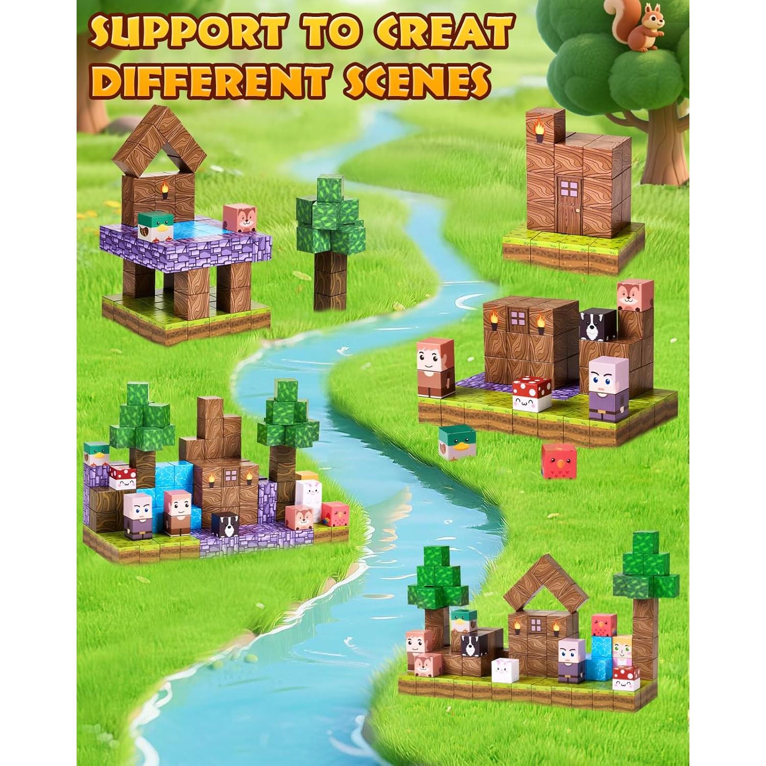 Bloques Magnéticos Gleamkid 126 Piezas Aventura en el Bosque