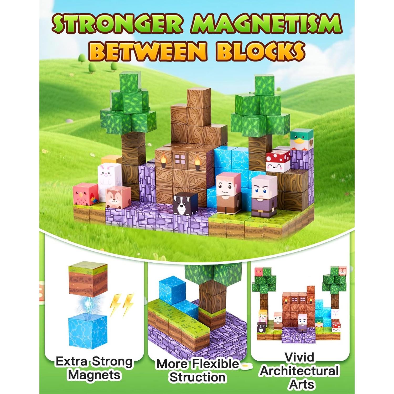 Bloques Magnéticos Gleamkid 126 Piezas Aventura en el Bosque