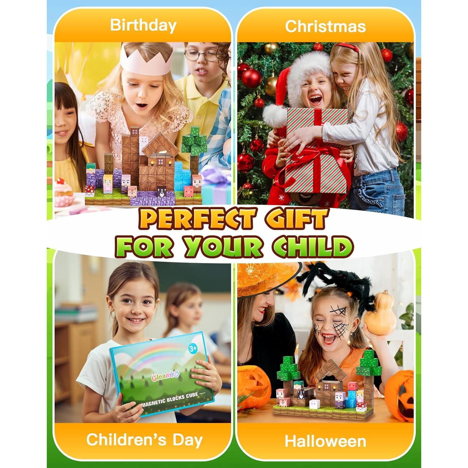 Bloques Magnéticos Gleamkid 126 Piezas Aventura en el Bosque