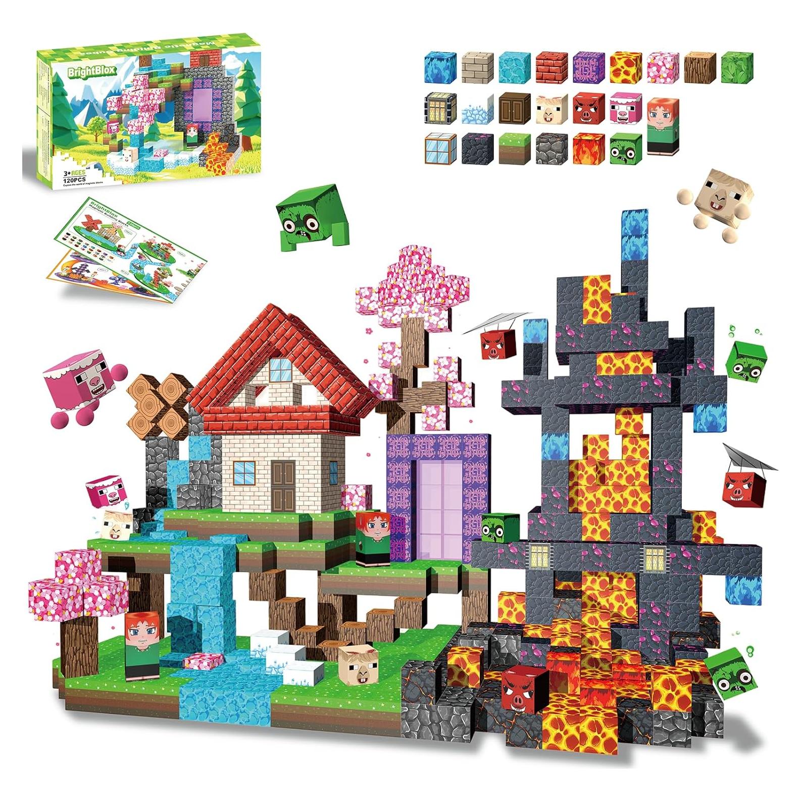 Bloques Magnéticos BrightBlox 120PCS Juguetes STEM 3-10 Años