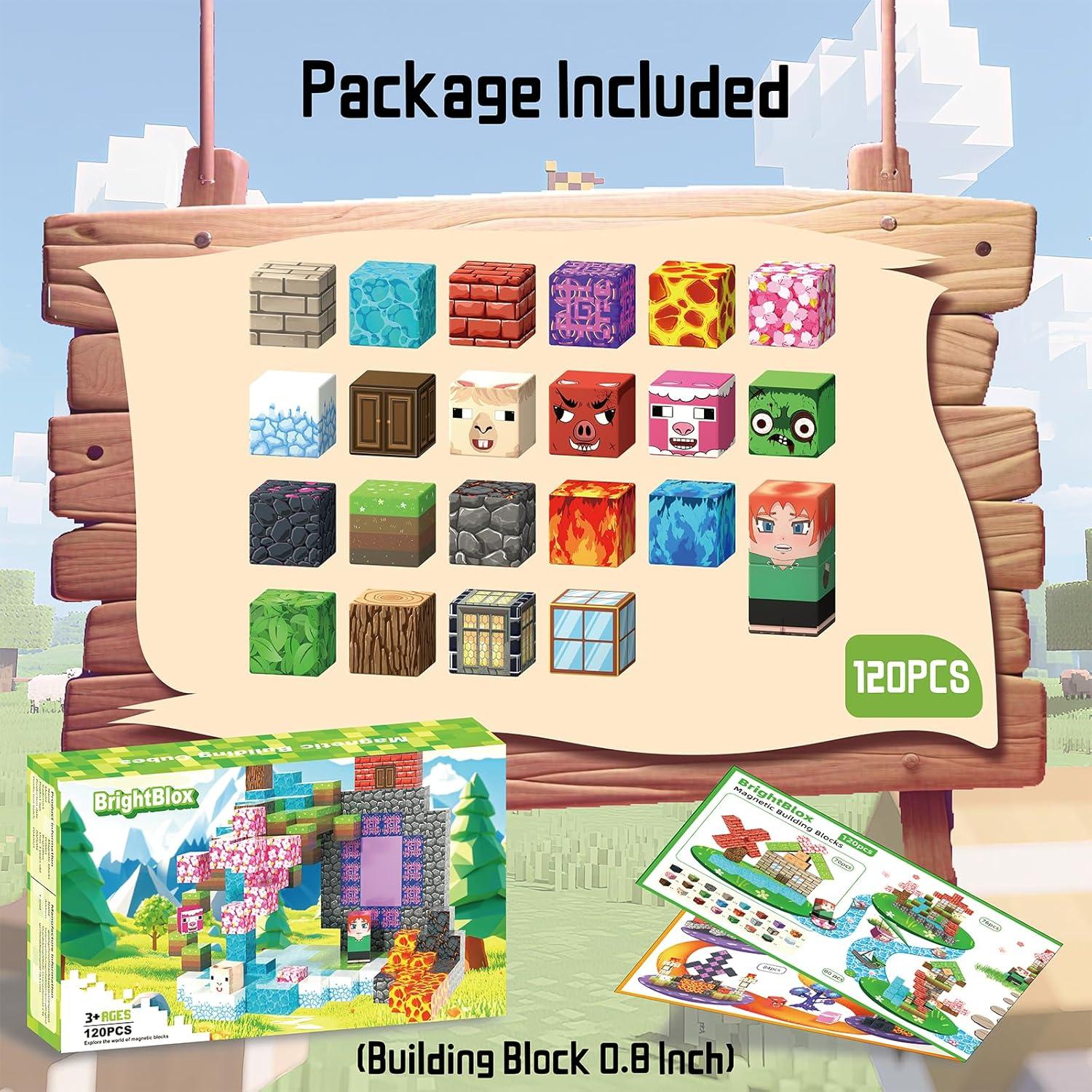 Bloques Magnéticos BrightBlox 120PCS Juguetes STEM 3-10 Años