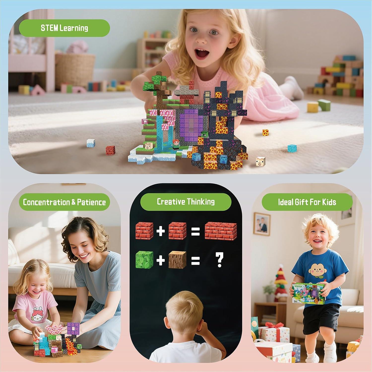 Bloques Magnéticos BrightBlox 120PCS Juguetes STEM 3-10 Años