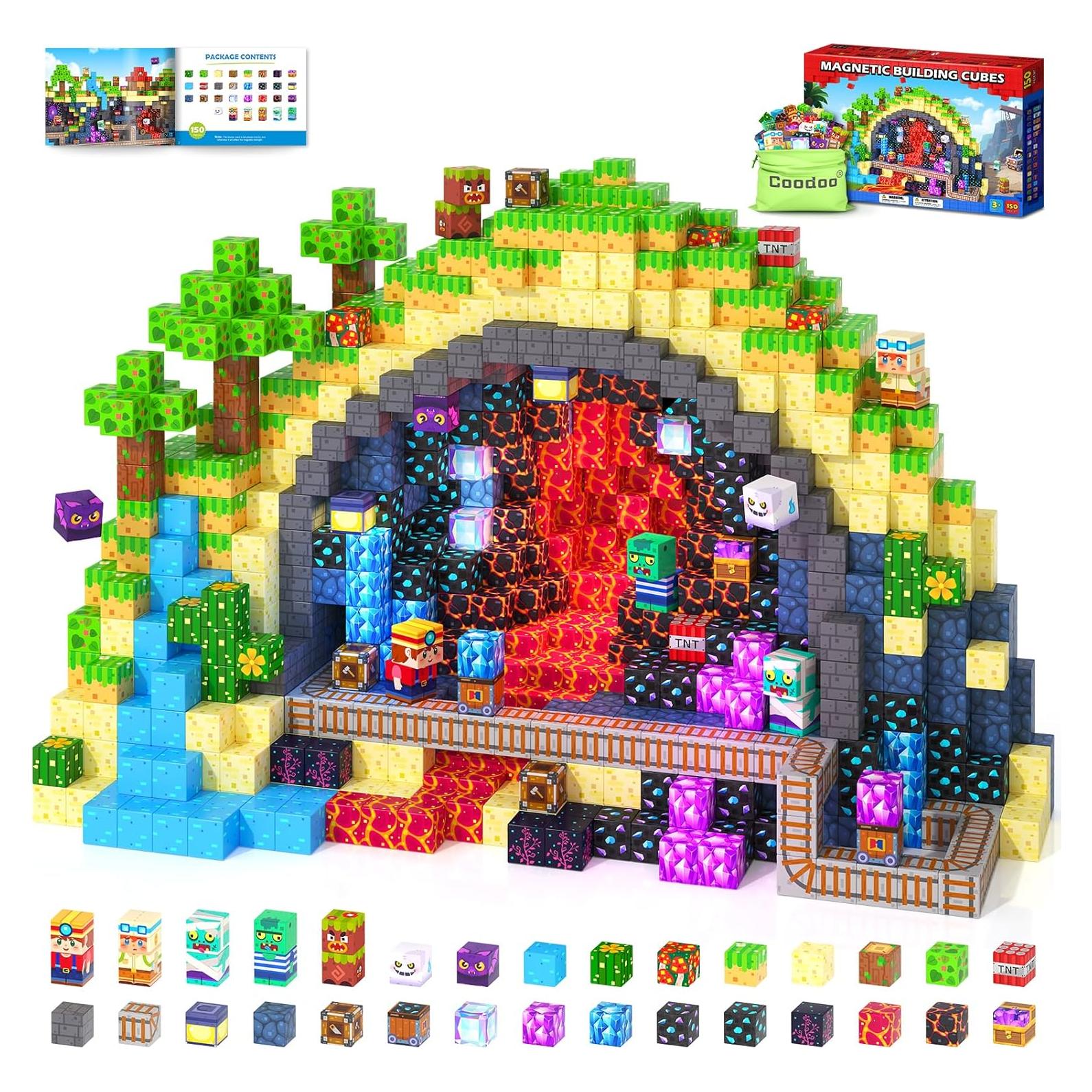 Coodoo Set de Bloques Magnéticos 150PCS para Niños 3+