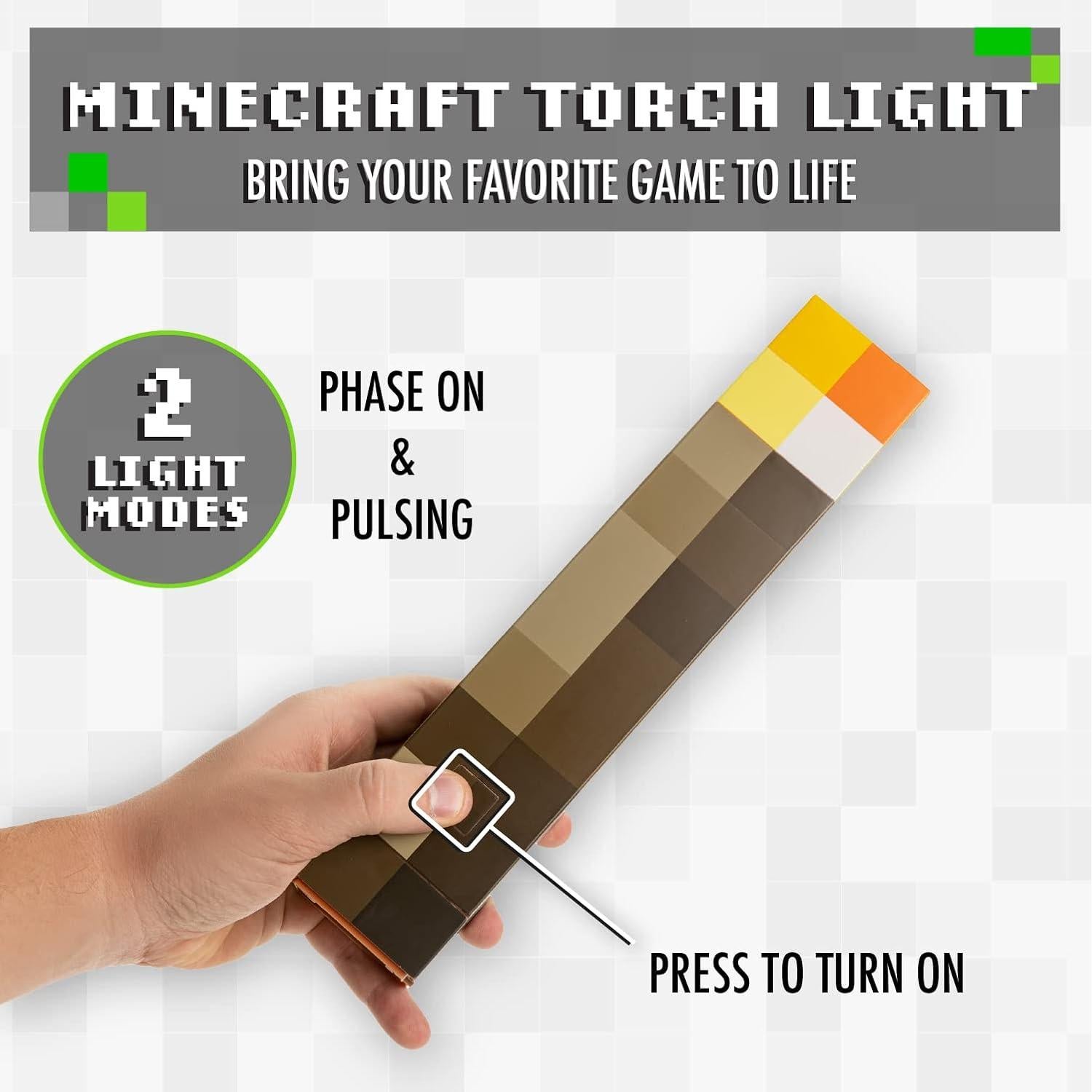 Luz de Antorcha Minecraft Paladone - 12.7 cm, 2 Modos LED