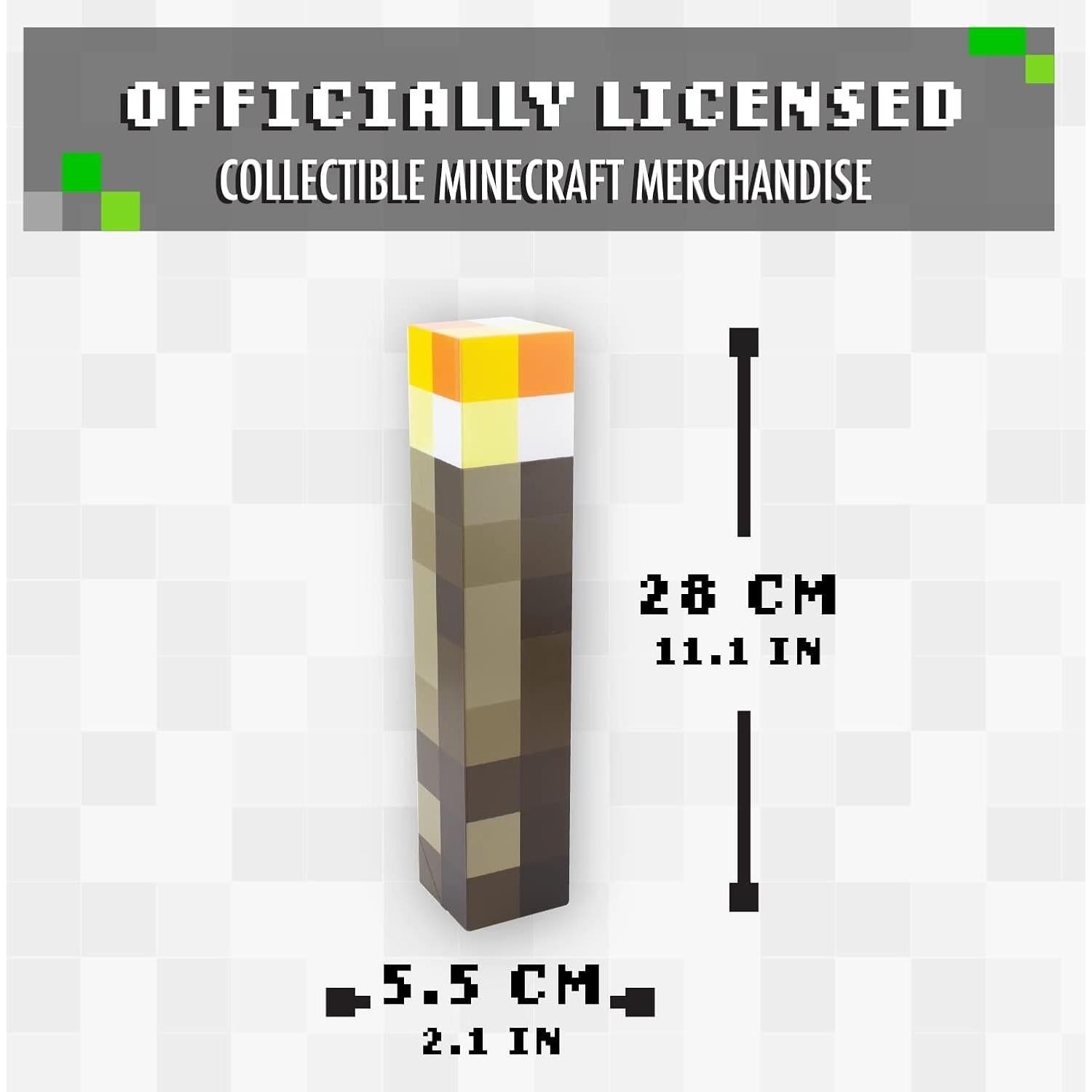 Luz de Antorcha Minecraft Paladone - 12.7 cm, 2 Modos LED