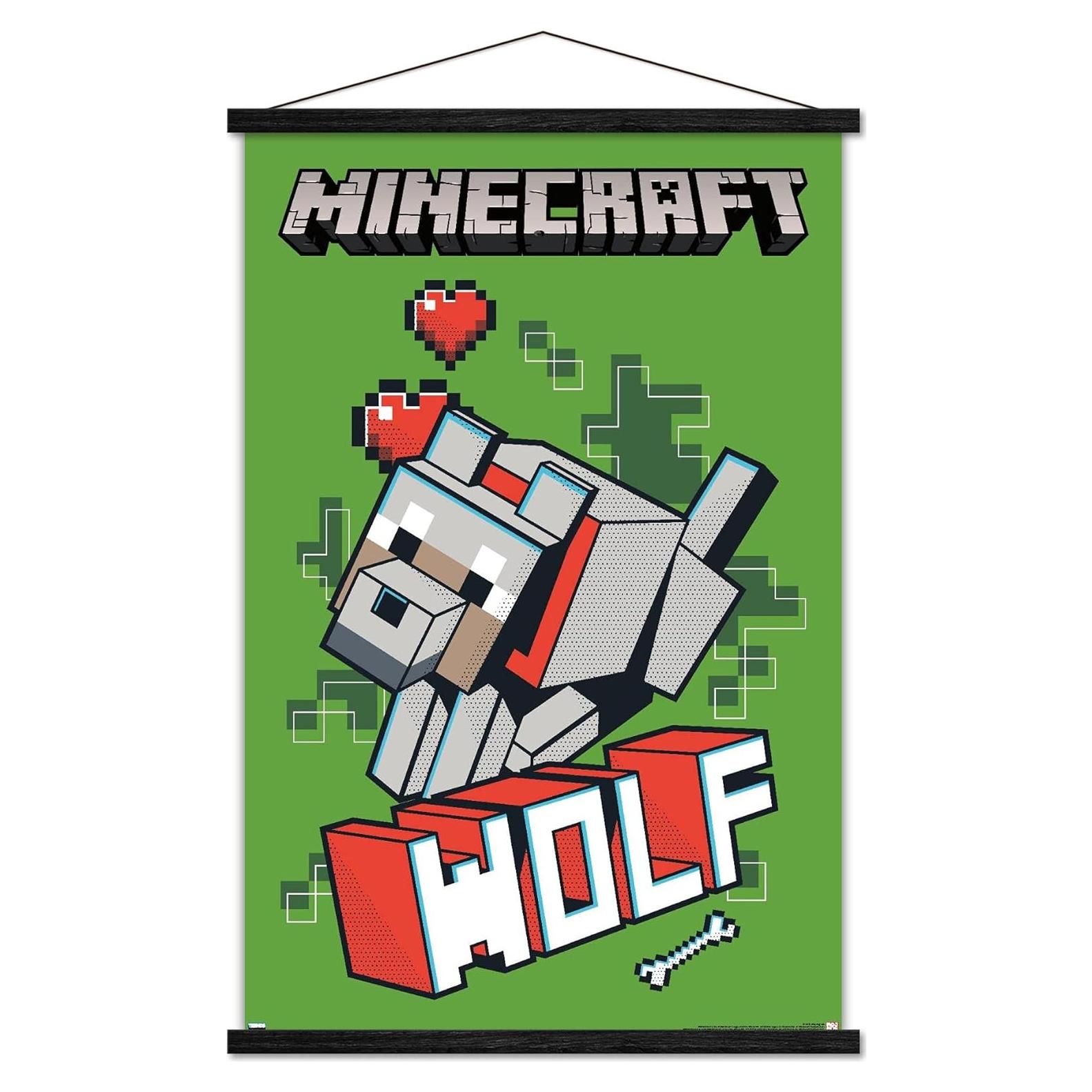 Póster Enmarcado Minecraft Lobo Trends International 86.4x56.7cm