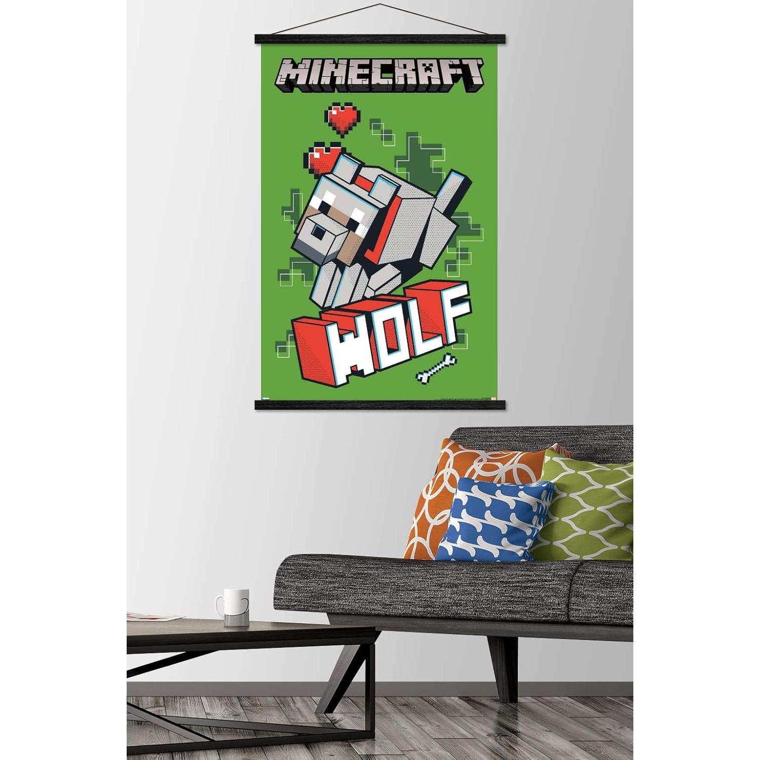 Póster Enmarcado Minecraft Lobo Trends International 86.4x56.7cm