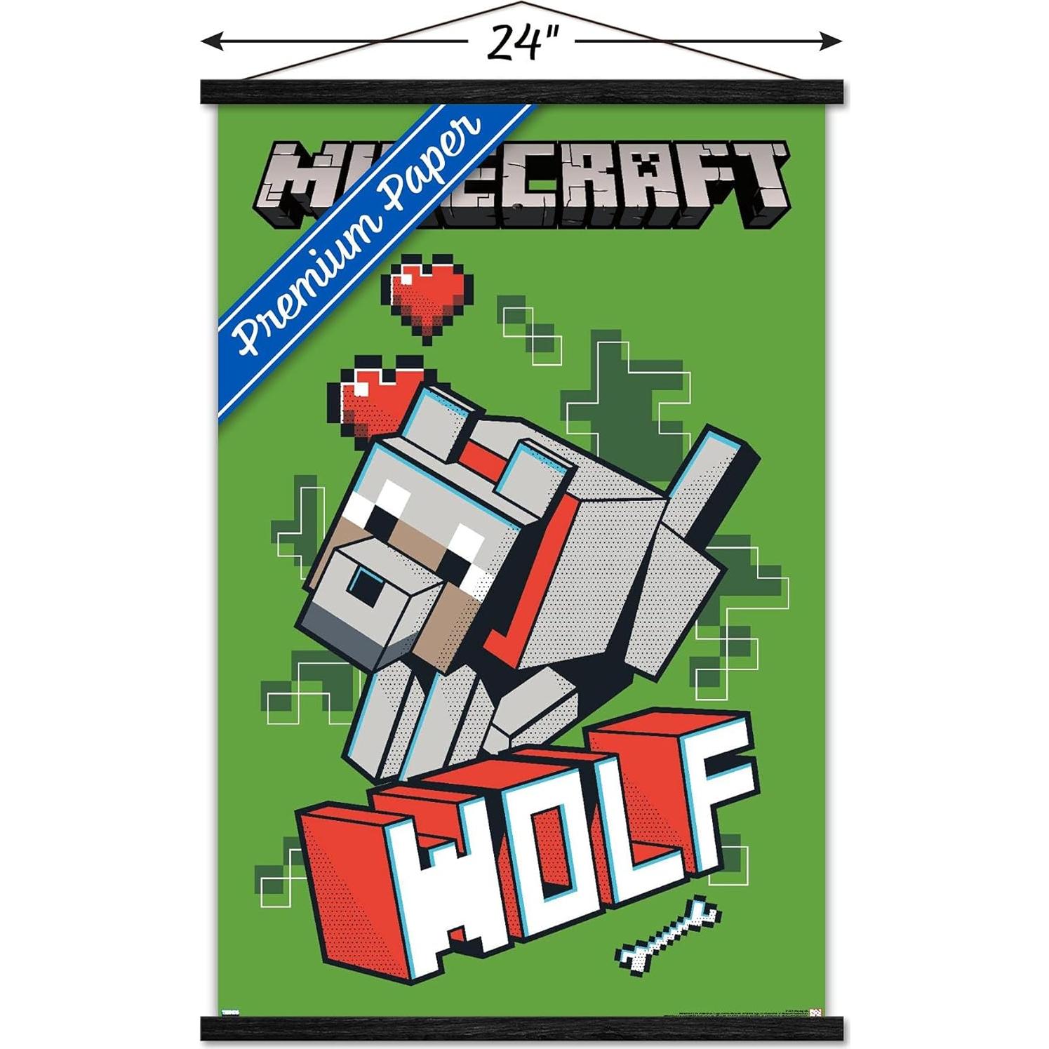 Póster Enmarcado Minecraft Lobo Trends International 86.4x56.7cm
