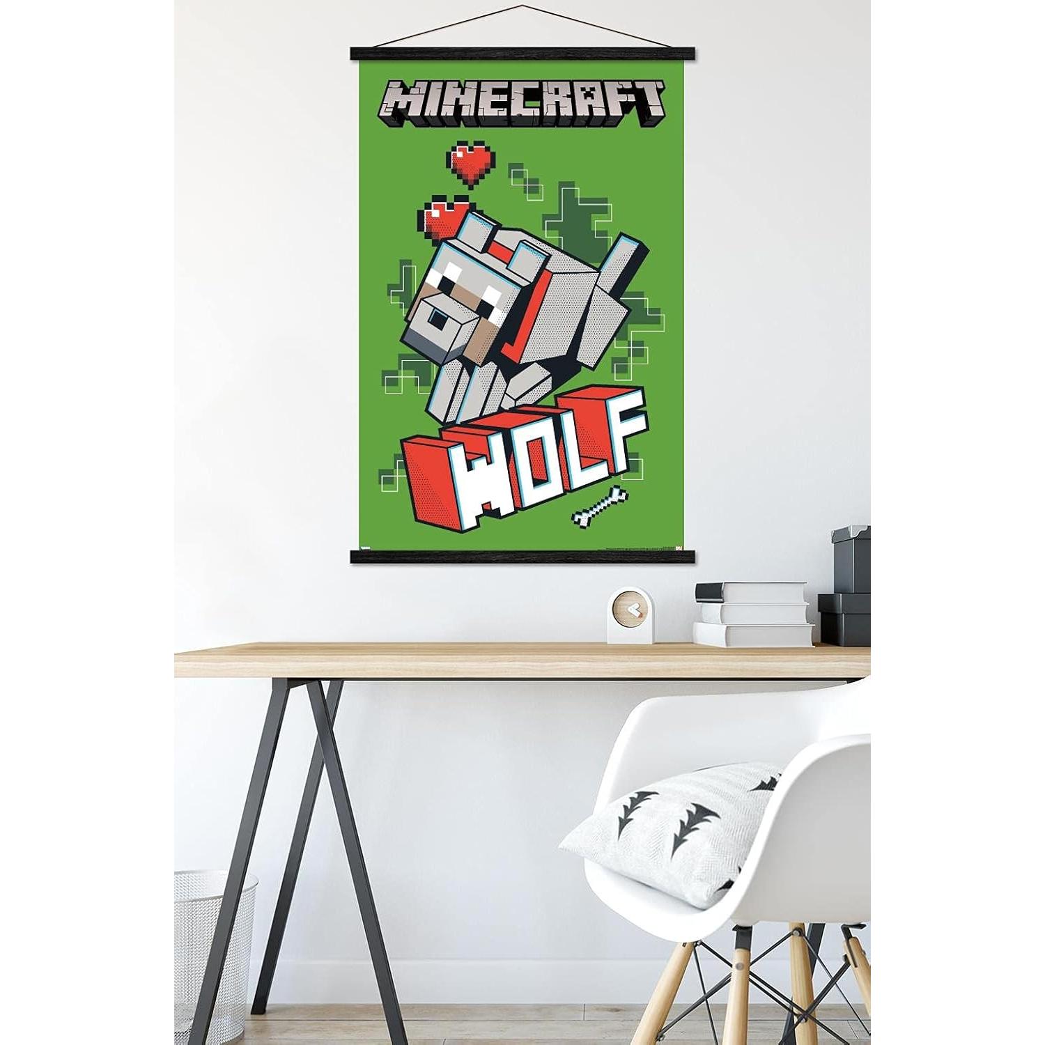 Póster Enmarcado Minecraft Lobo Trends International 86.4x56.7cm