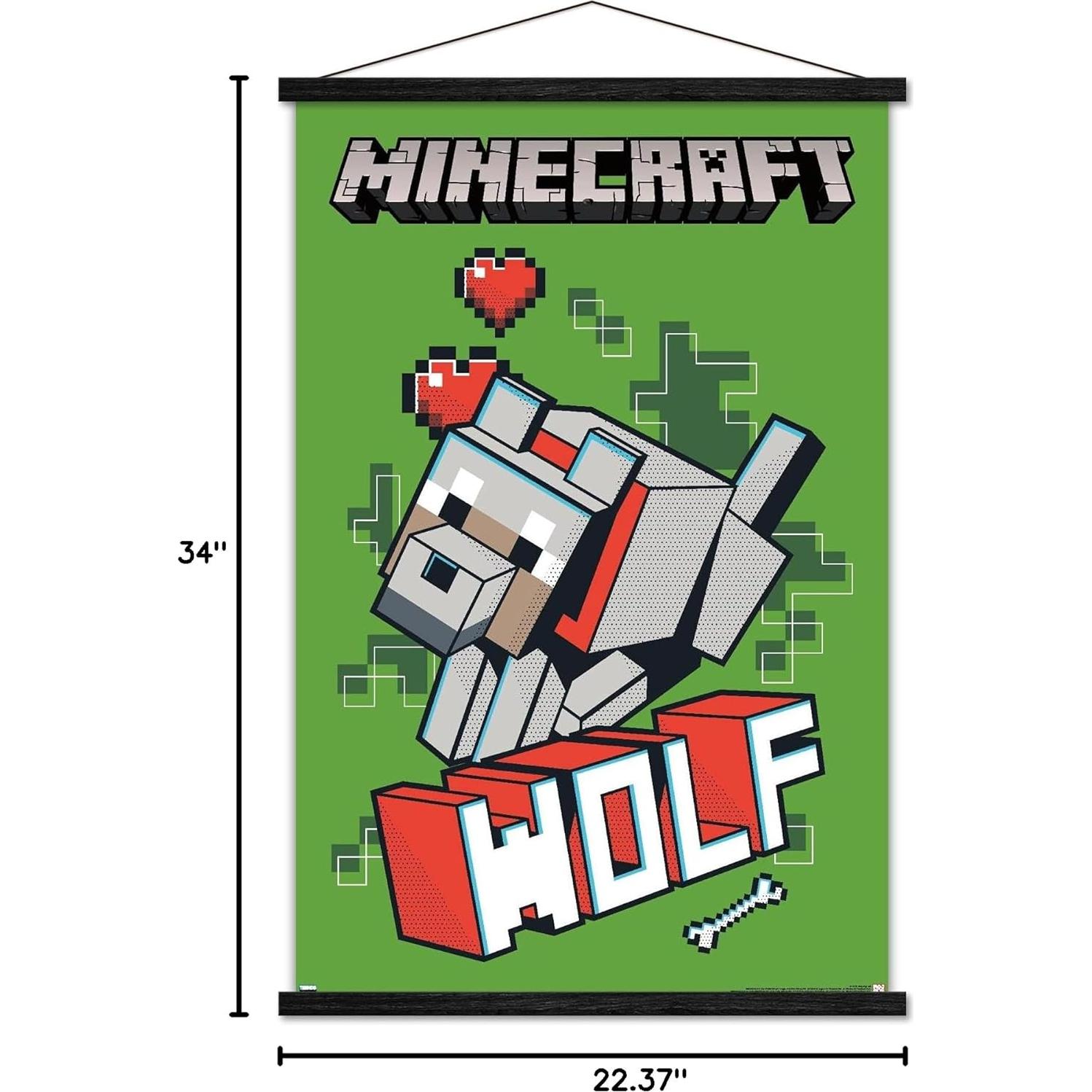 Póster Enmarcado Minecraft Lobo Trends International 86.4x56.7cm