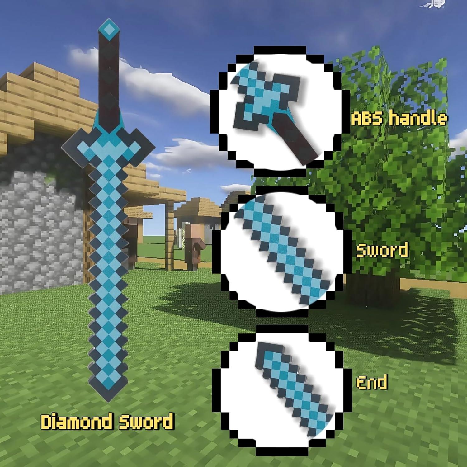 Conjunto de Armas Pixel Miner - Espada Retráctil ABS 60 cm