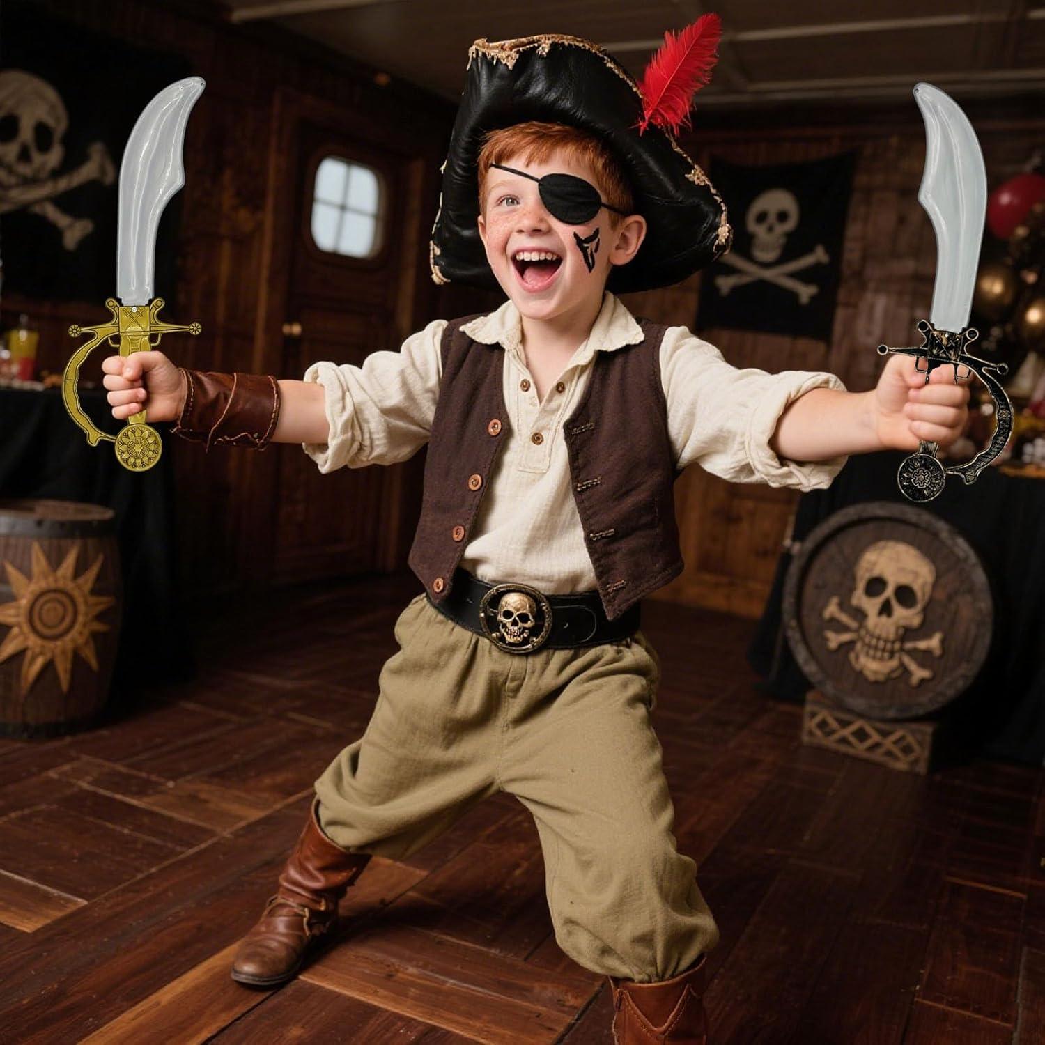 Conjunto 8 Espadas Pirata de Plástico para Niños - 34 cm