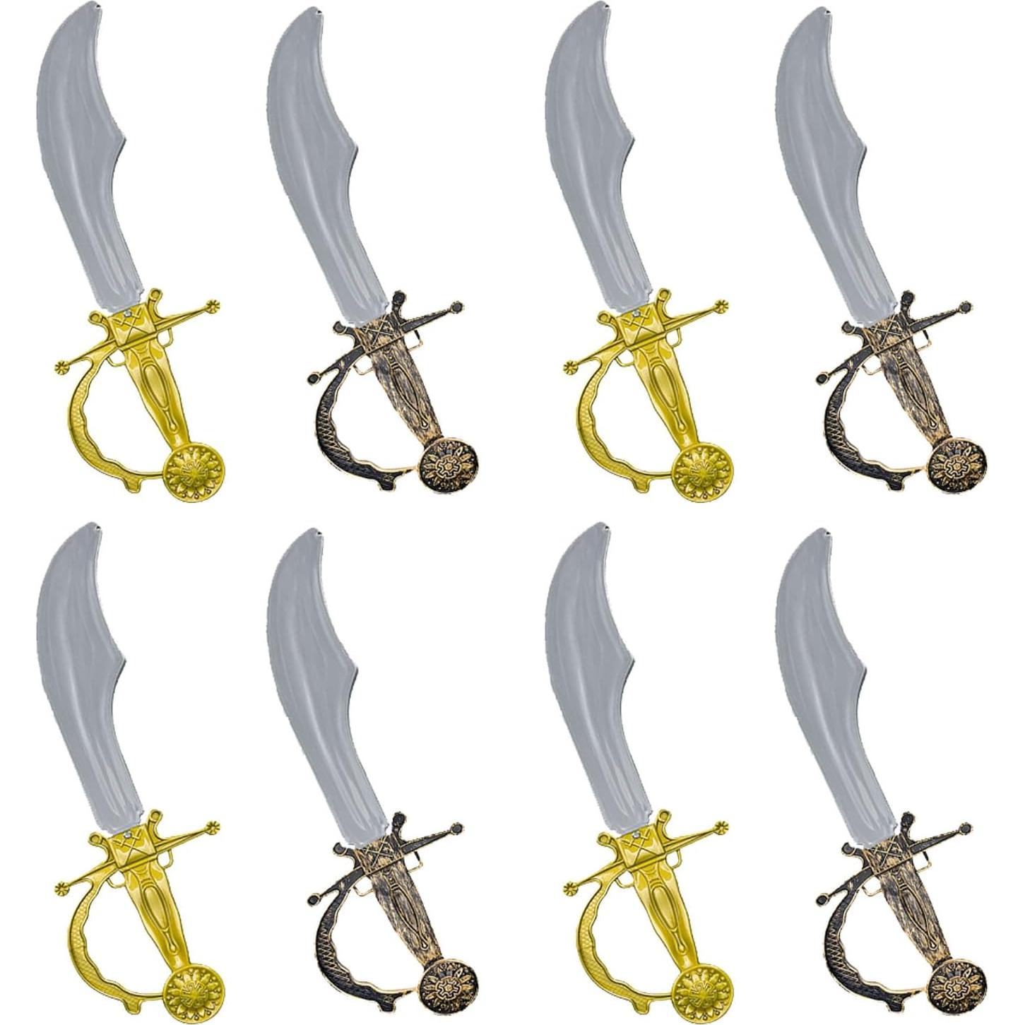 Conjunto 8 Espadas Pirata de Plástico para Niños - 34 cm