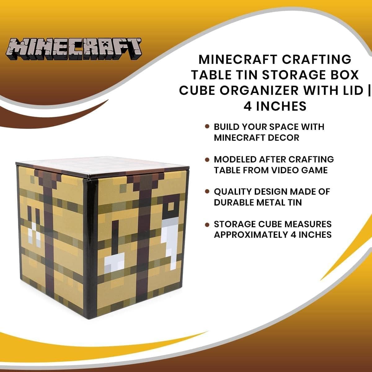 Caja de Almacenamiento Minecraft 10.16 cm Cuadrada Metal