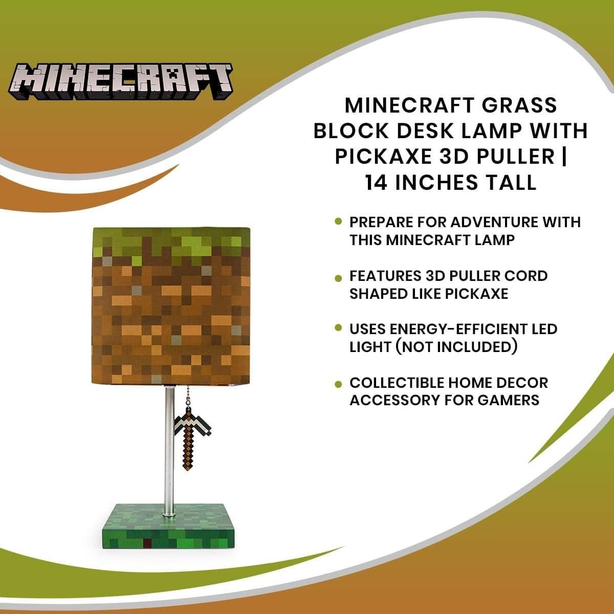 Lámpara de Escritorio LED Ukonic Minecraft Bloque de Hierba 35.56cm