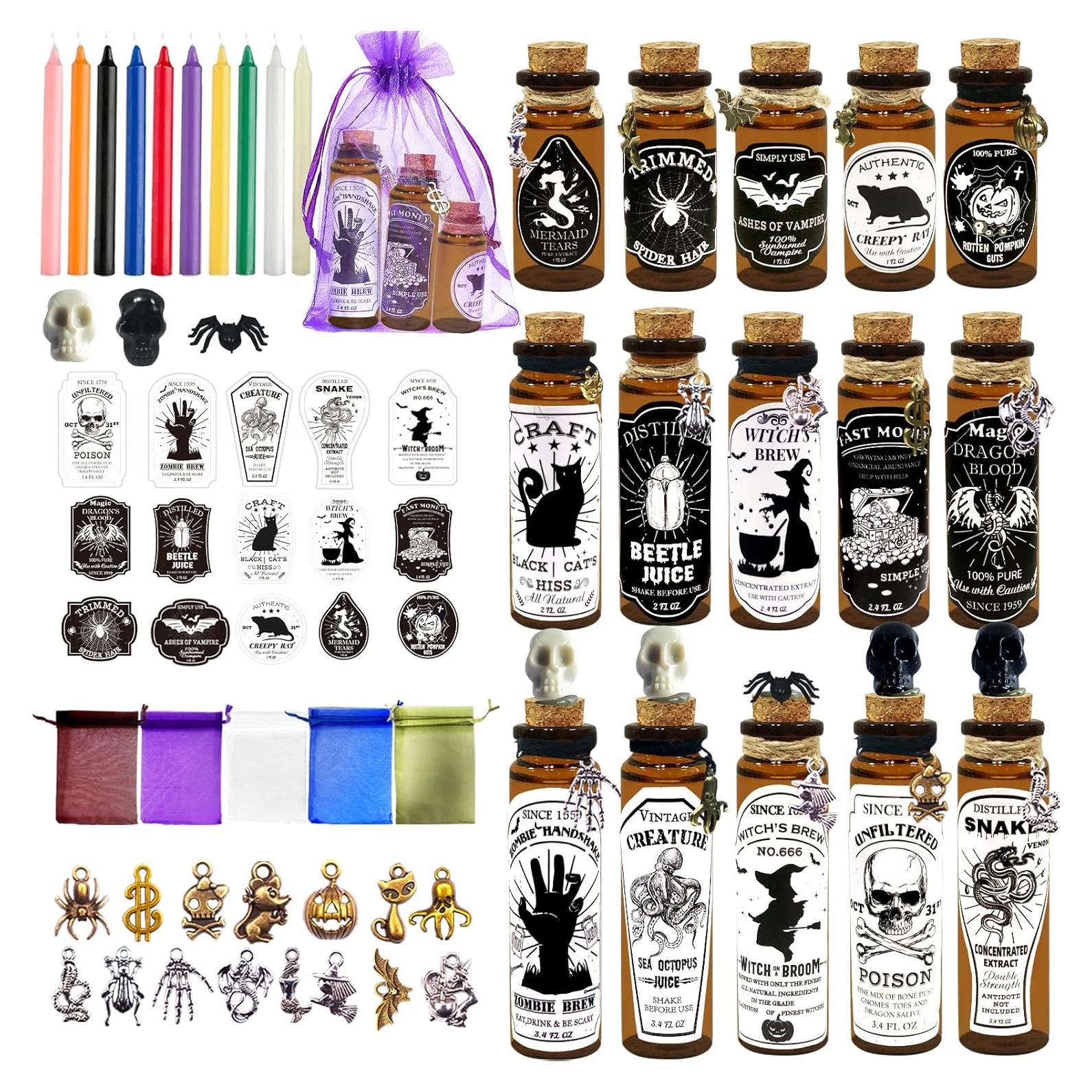 Kit de Manualidades Ainswei 124 Pcs Botellas de Poción Halloween