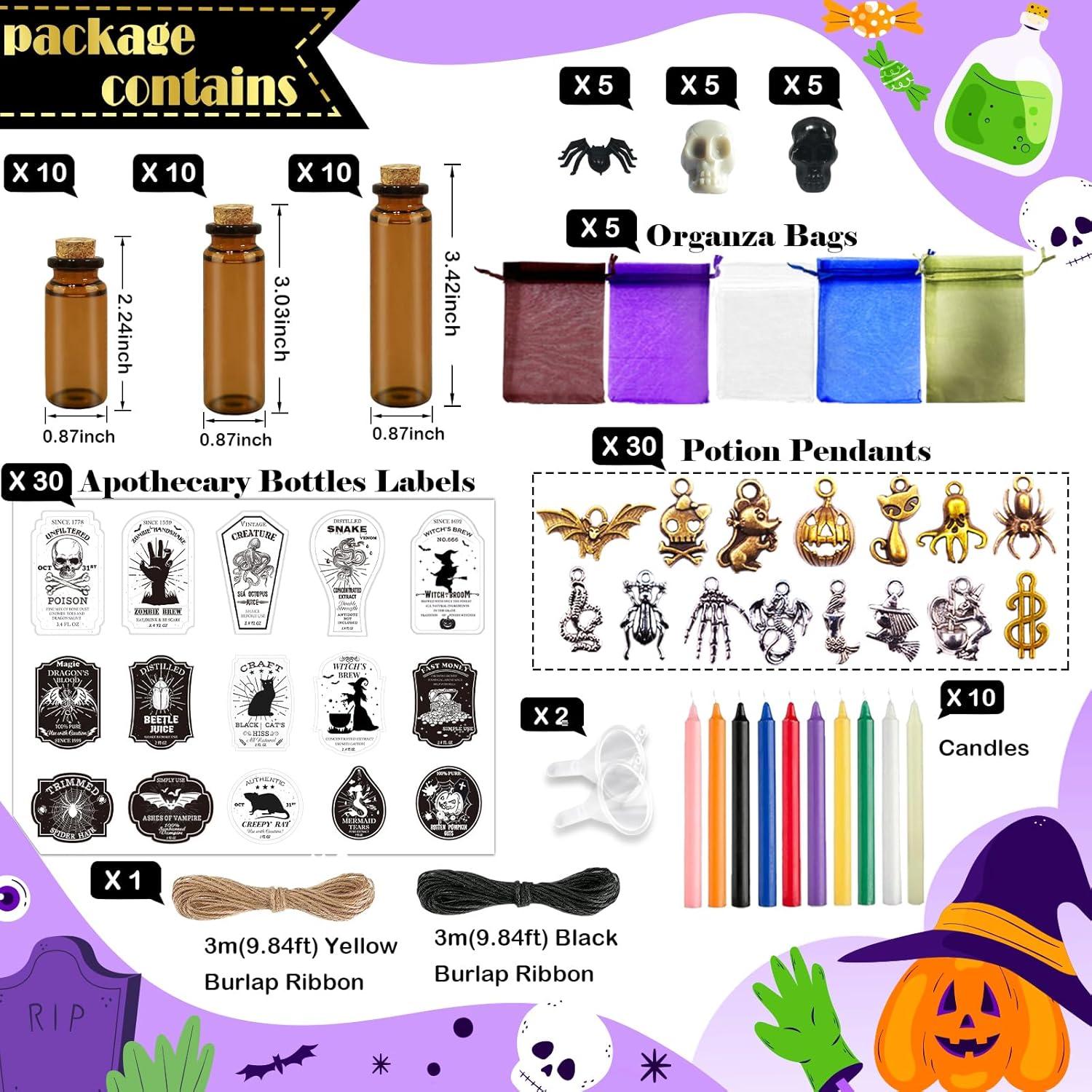 Kit de Manualidades Ainswei 124 Pcs Botellas de Poción Halloween